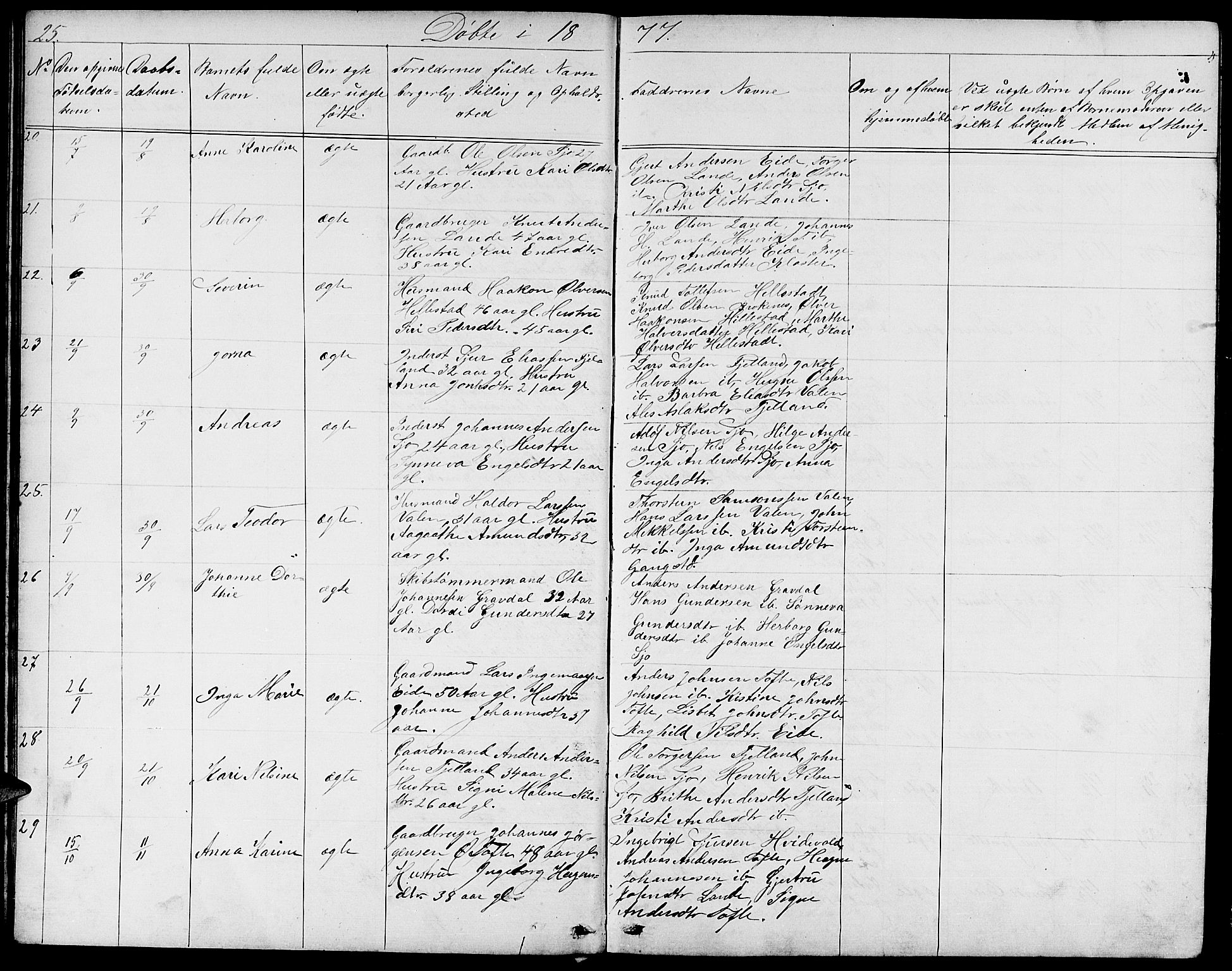 Fjelberg sokneprestembete, AV/SAB-A-75201/H/Hab: Klokkerbok nr. B 3, 1868-1888, s. 25