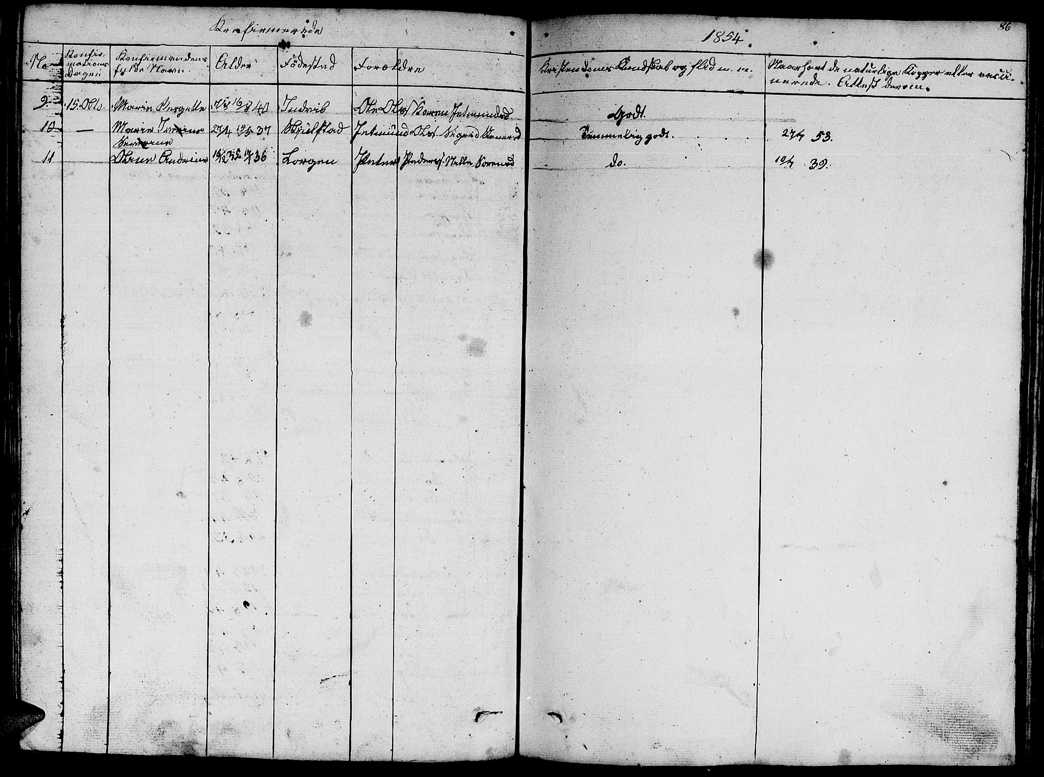 Ministerialprotokoller, klokkerbøker og fødselsregistre - Møre og Romsdal, SAT/A-1454/524/L0362: Klokkerbok nr. 524C03, 1840-1854, s. 86