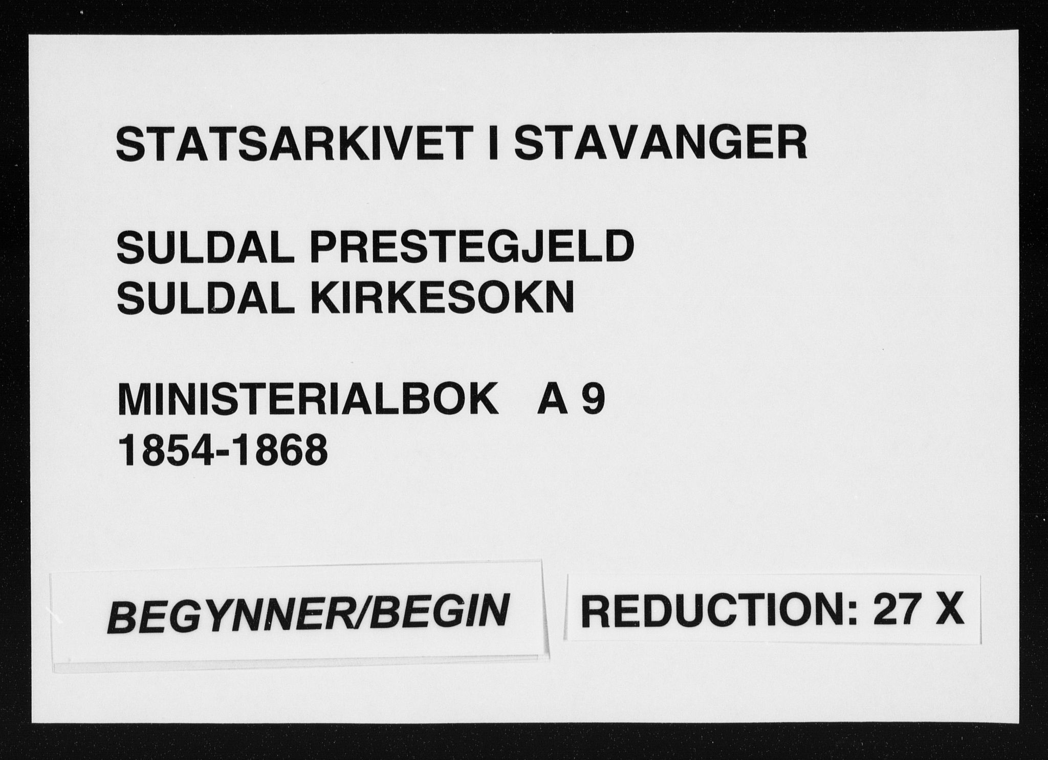 Suldal sokneprestkontor, AV/SAST-A-101845/01/IV/L0009: Ministerialbok nr. A 9, 1854-1868