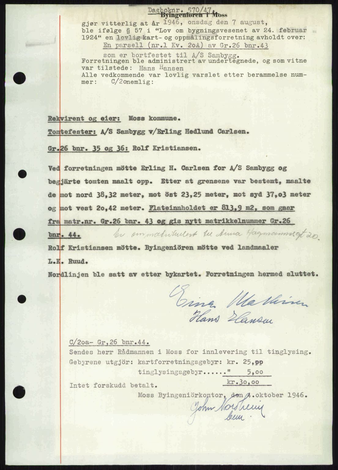 Moss sorenskriveri, SAO/A-10168: Pantebok nr. A17, 1947-1947, Dagboknr: 570/1947