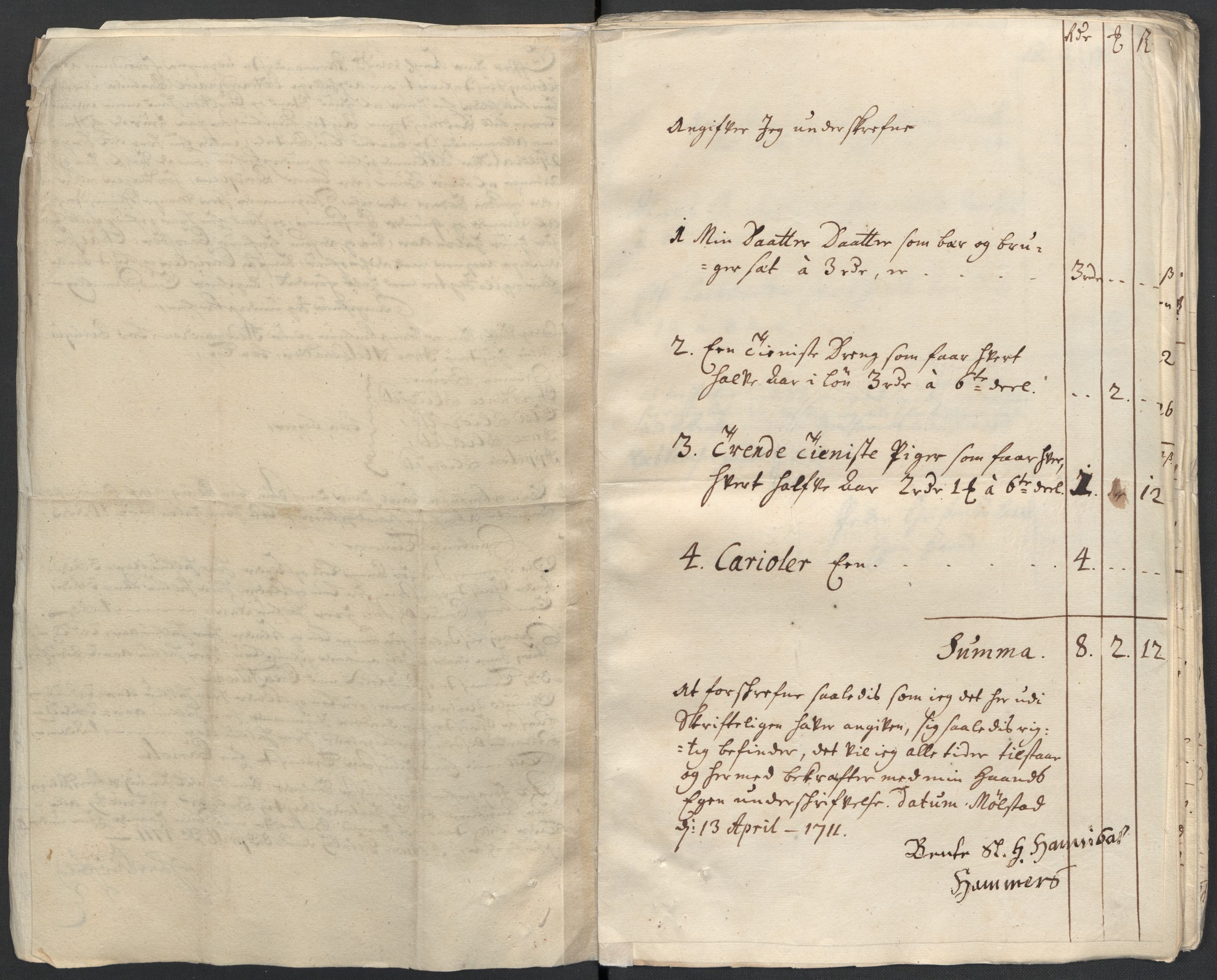 Rentekammeret inntil 1814, Reviderte regnskaper, Fogderegnskap, RA/EA-4092/R16/L1047: Fogderegnskap Hedmark, 1711, s. 286