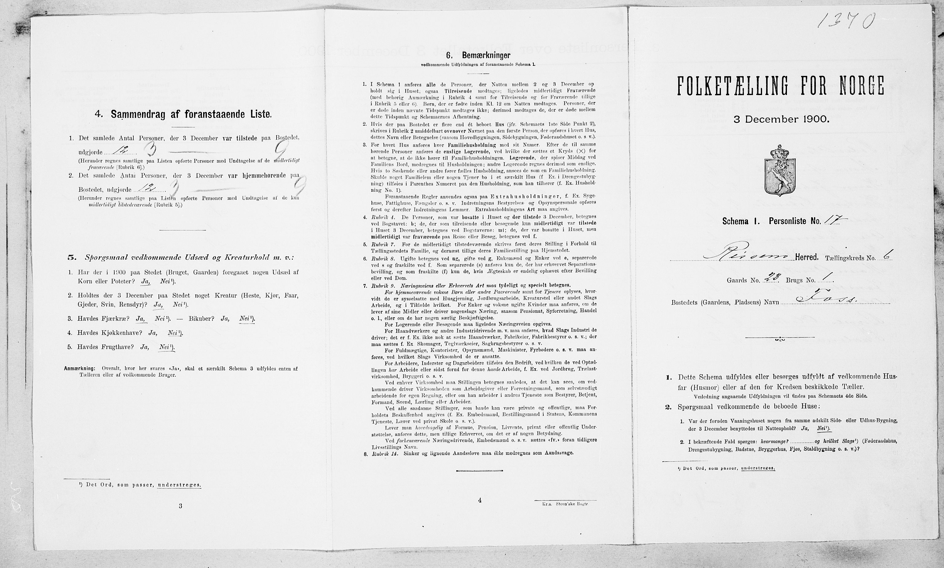 SAT, Folketelling 1900 for 1624 Rissa herred, 1900, s. 701