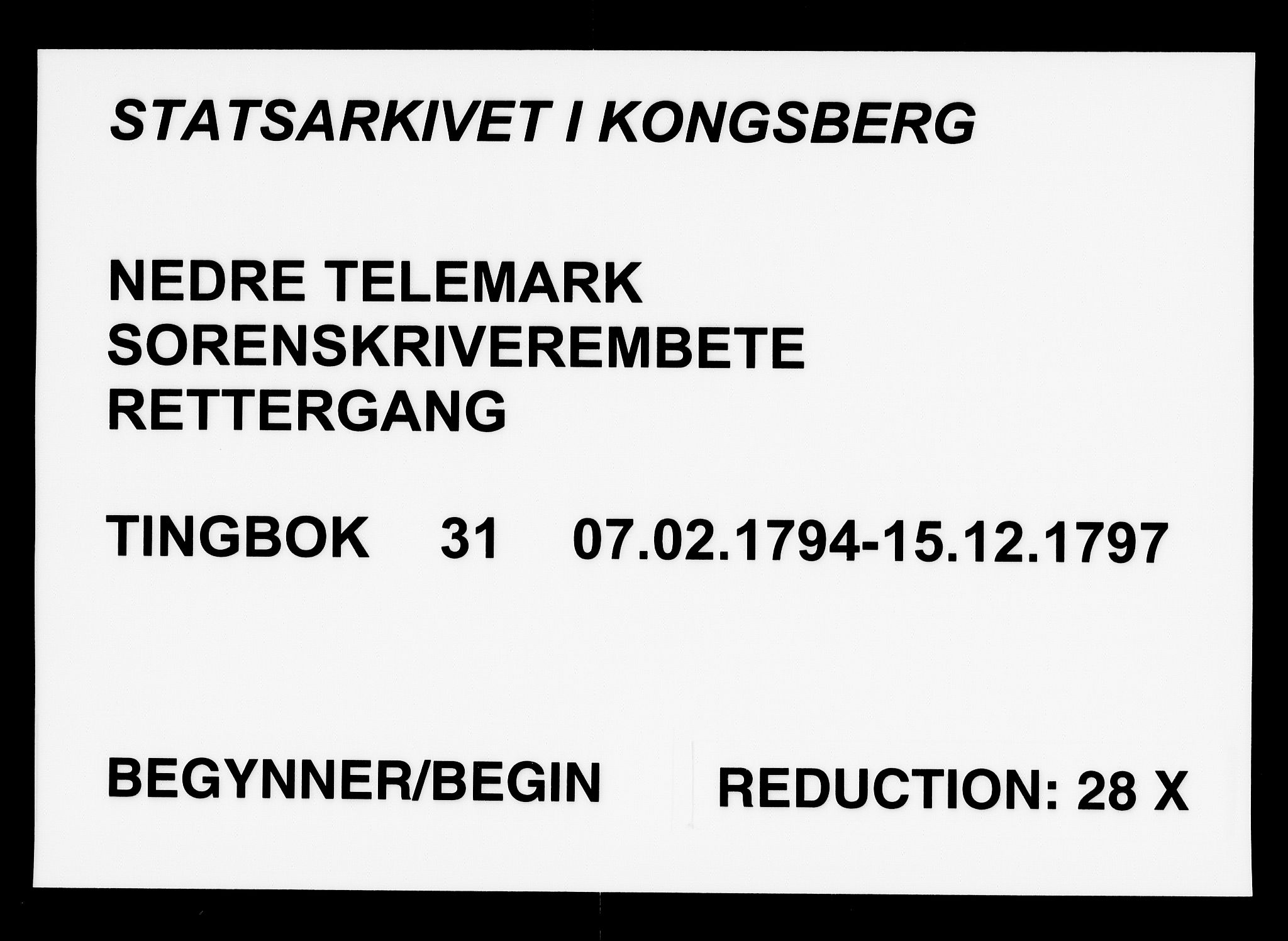 Nedre Telemark sorenskriveri, AV/SAKO-A-135/F/Fa/L0031: Tingbok, 1794-1797