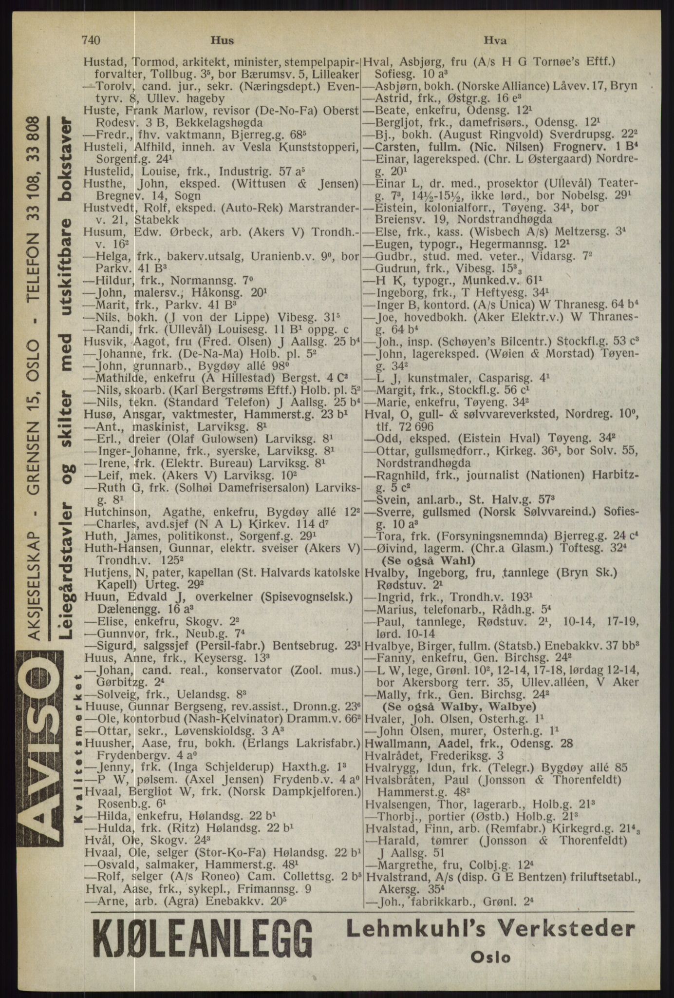 Kristiania/Oslo adressebok, PUBL/-, 1944, s. 740