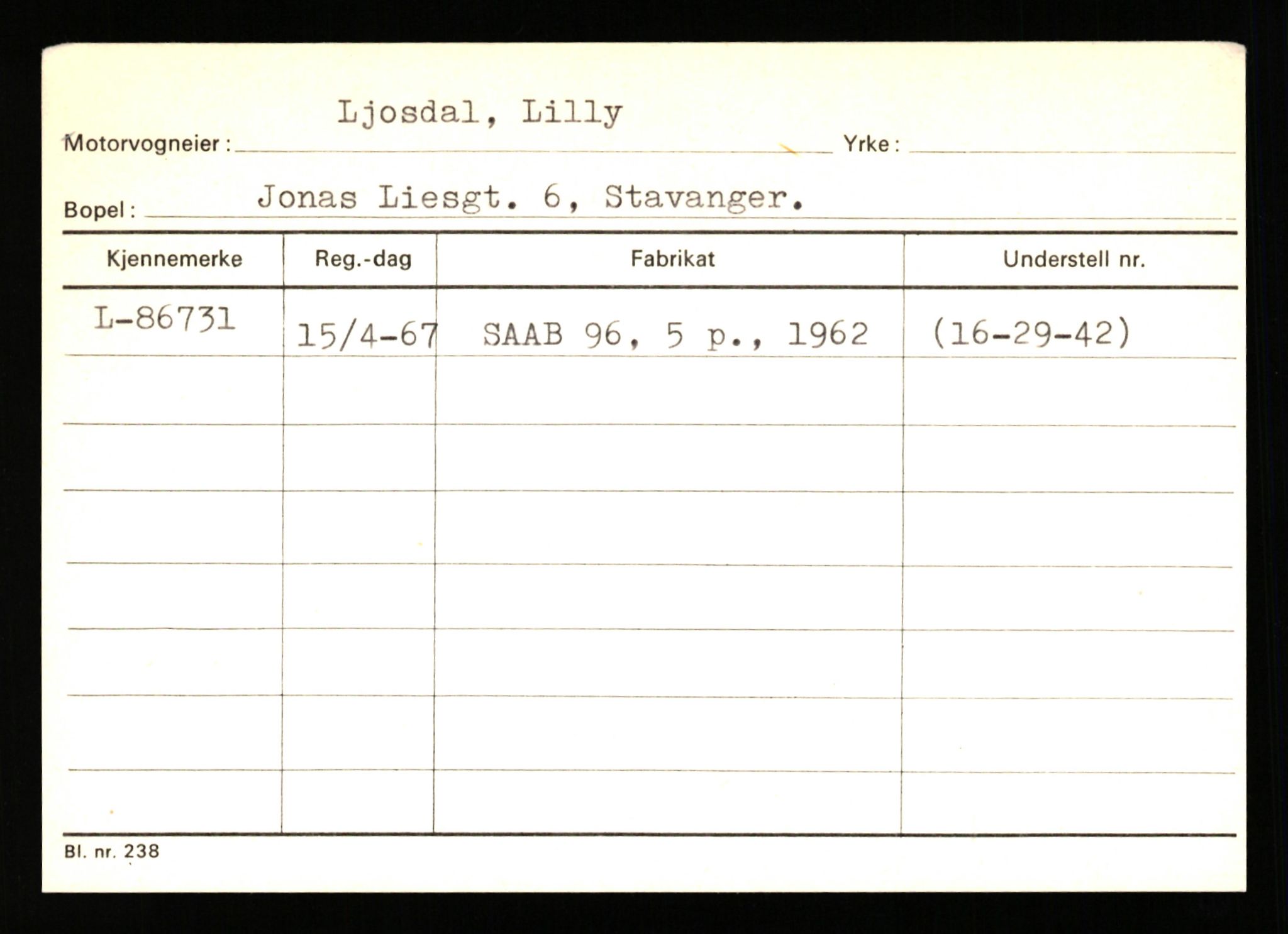 Stavanger trafikkstasjon, AV/SAST-A-101942/0/H/L0023: Liabø - Lutsi, 1930-1971, s. 1477