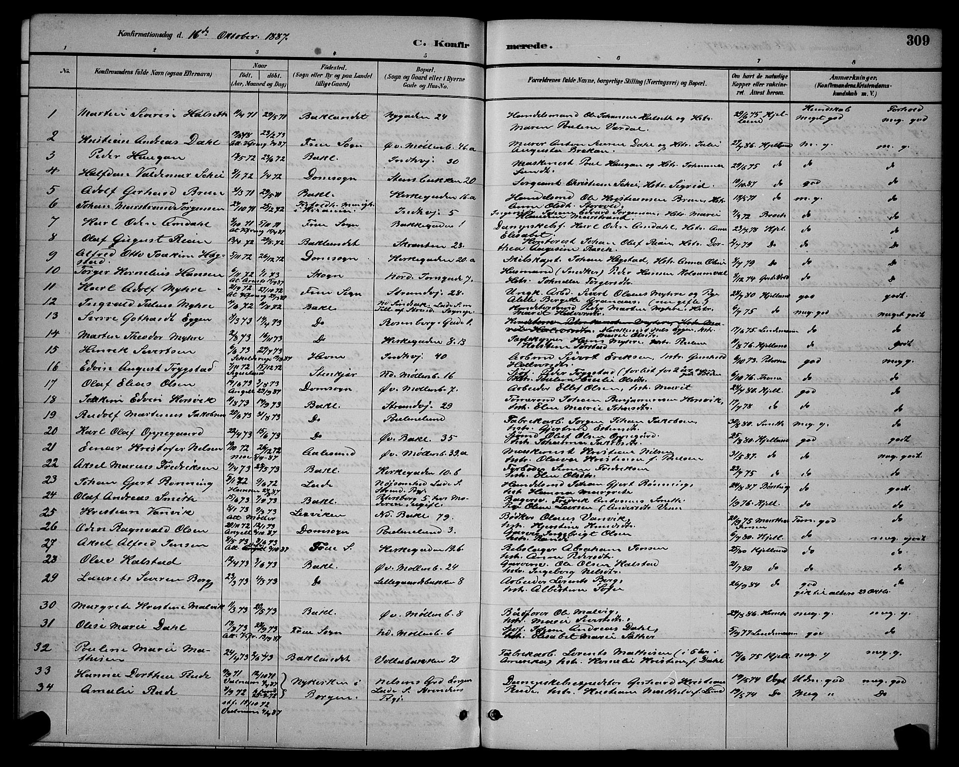 Ministerialprotokoller, klokkerbøker og fødselsregistre - Sør-Trøndelag, SAT/A-1456/604/L0222: Klokkerbok nr. 604C05, 1886-1895, s. 309