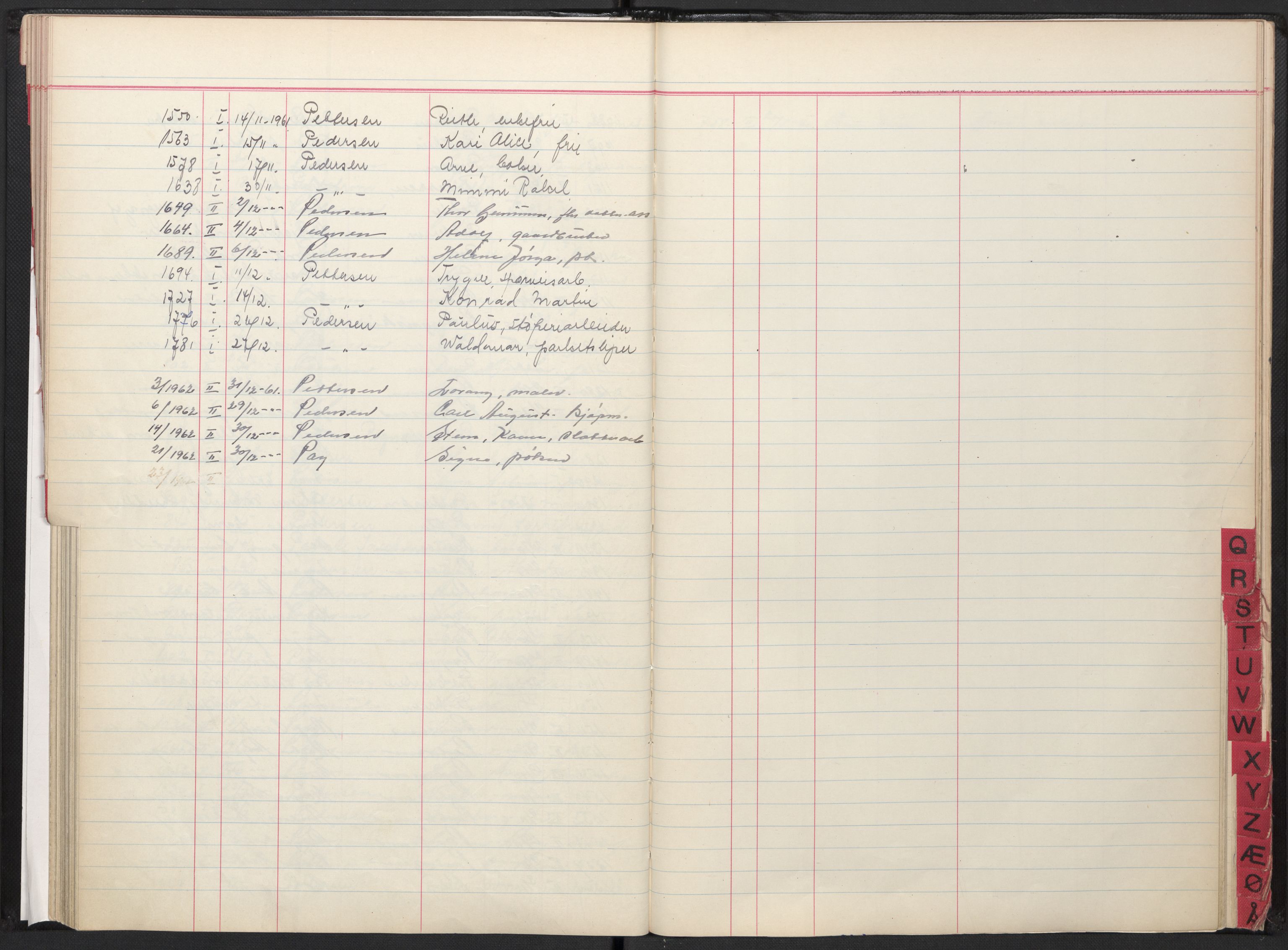 Oslo skifterett, AV/SAO-A-10383/F/Fa/Faa/L0061: Navneregister dødsfallssaker, avd. I-II, 1961