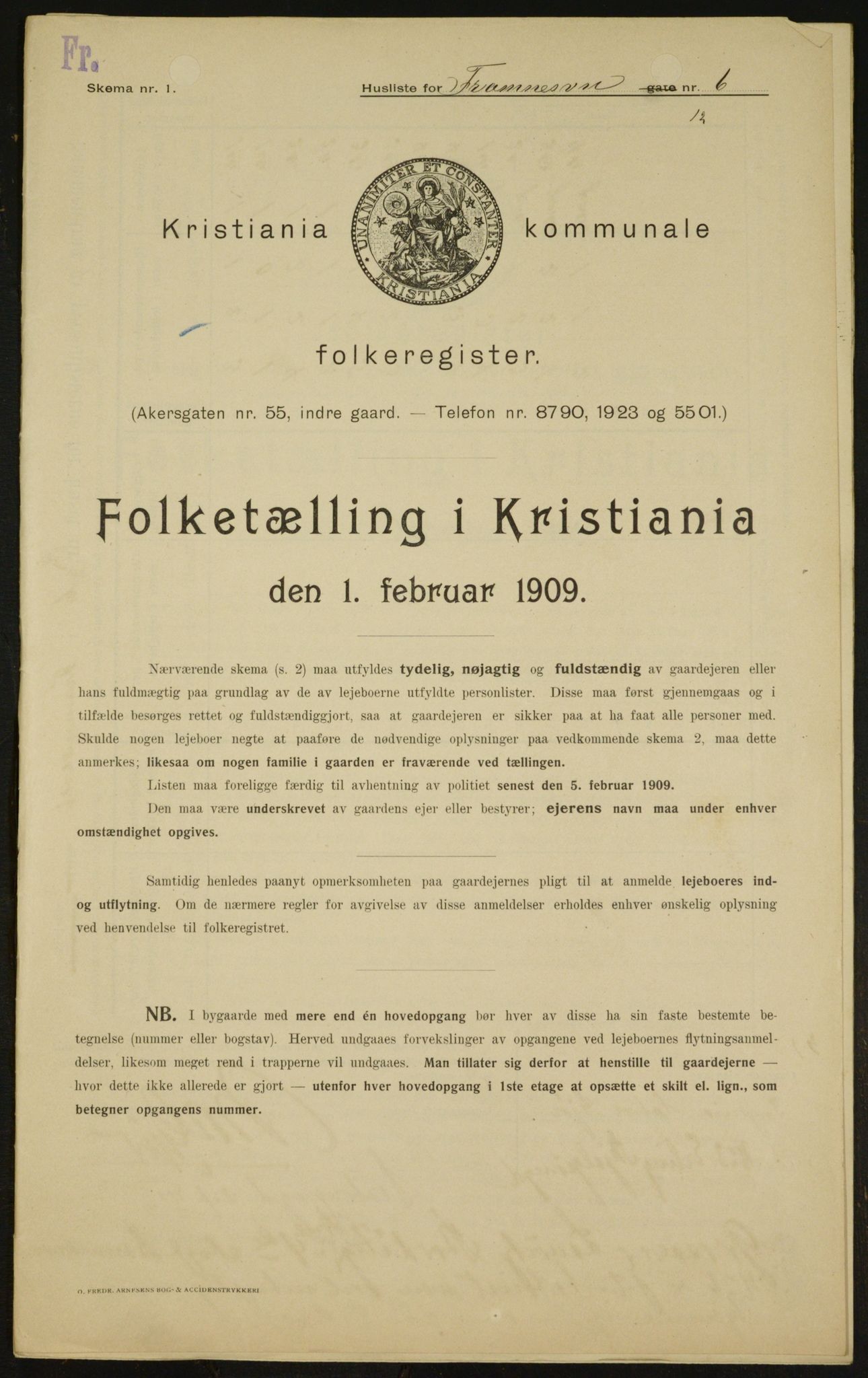OBA, Kommunal folketelling 1.2.1909 for Kristiania kjøpstad, 1909, s. 23002