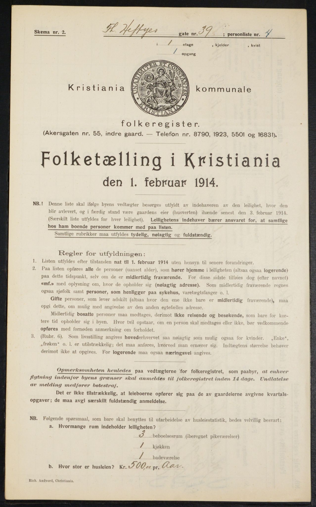 OBA, Kommunal folketelling 1.2.1914 for Kristiania, 1914, s. 109683