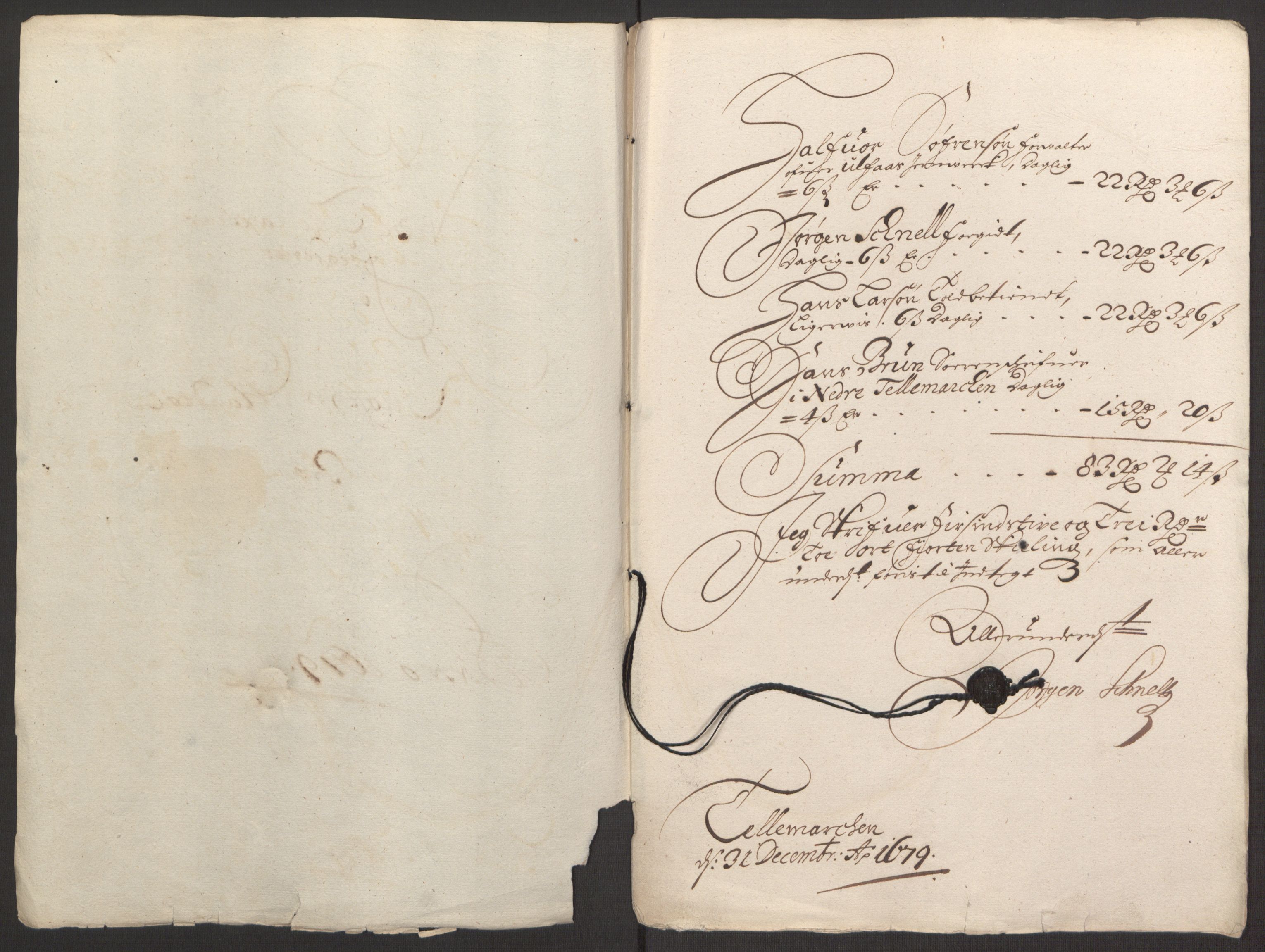Rentekammeret inntil 1814, Reviderte regnskaper, Fogderegnskap, RA/EA-4092/R35/L2072: Fogderegnskap Øvre og Nedre Telemark, 1679, s. 219