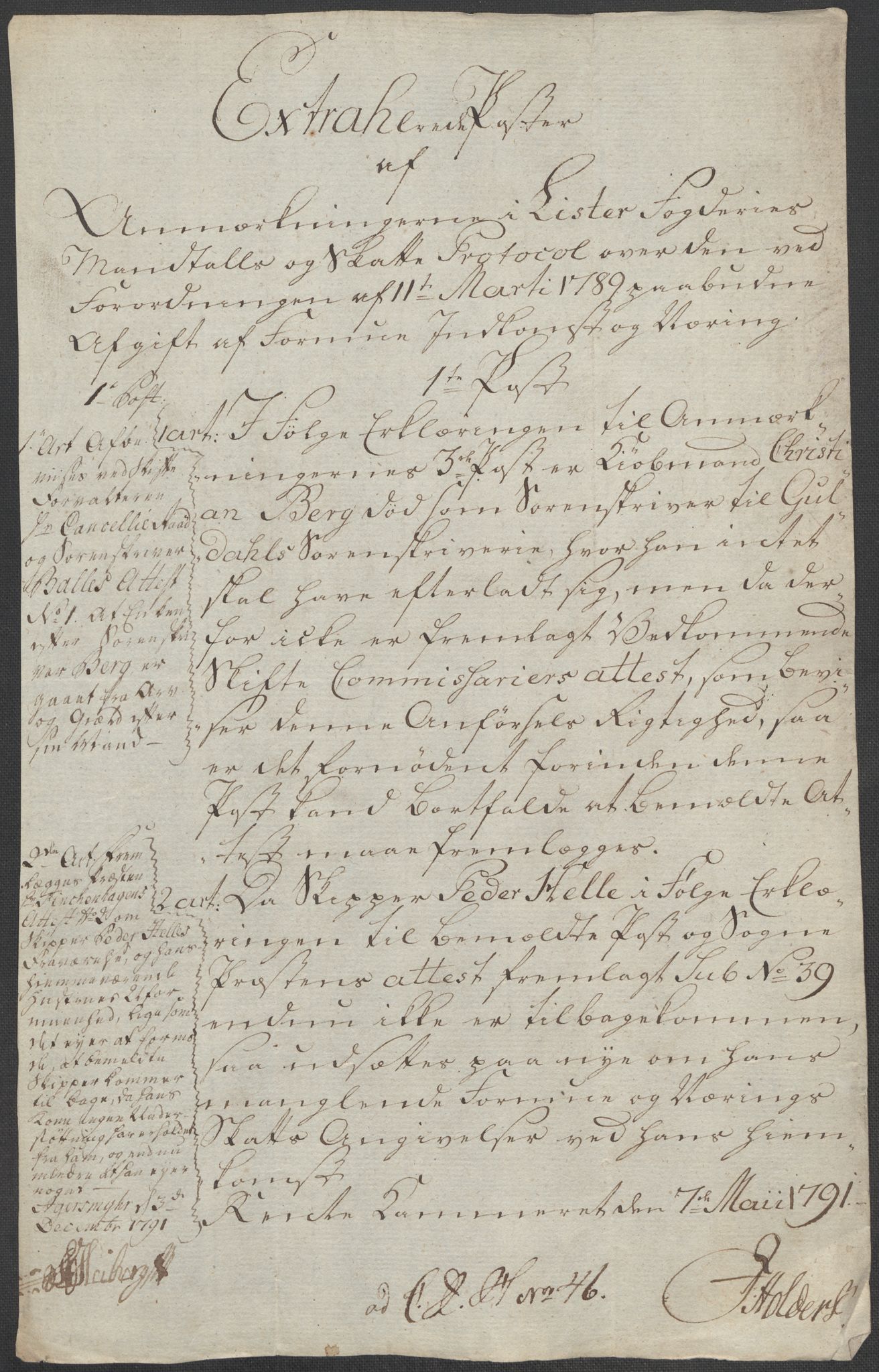 Rentekammeret inntil 1814, Reviderte regnskaper, Mindre regnskaper, RA/EA-4068/Rf/Rfe/L0021: Larvik grevskap, Lista fogderi, 1789, s. 235