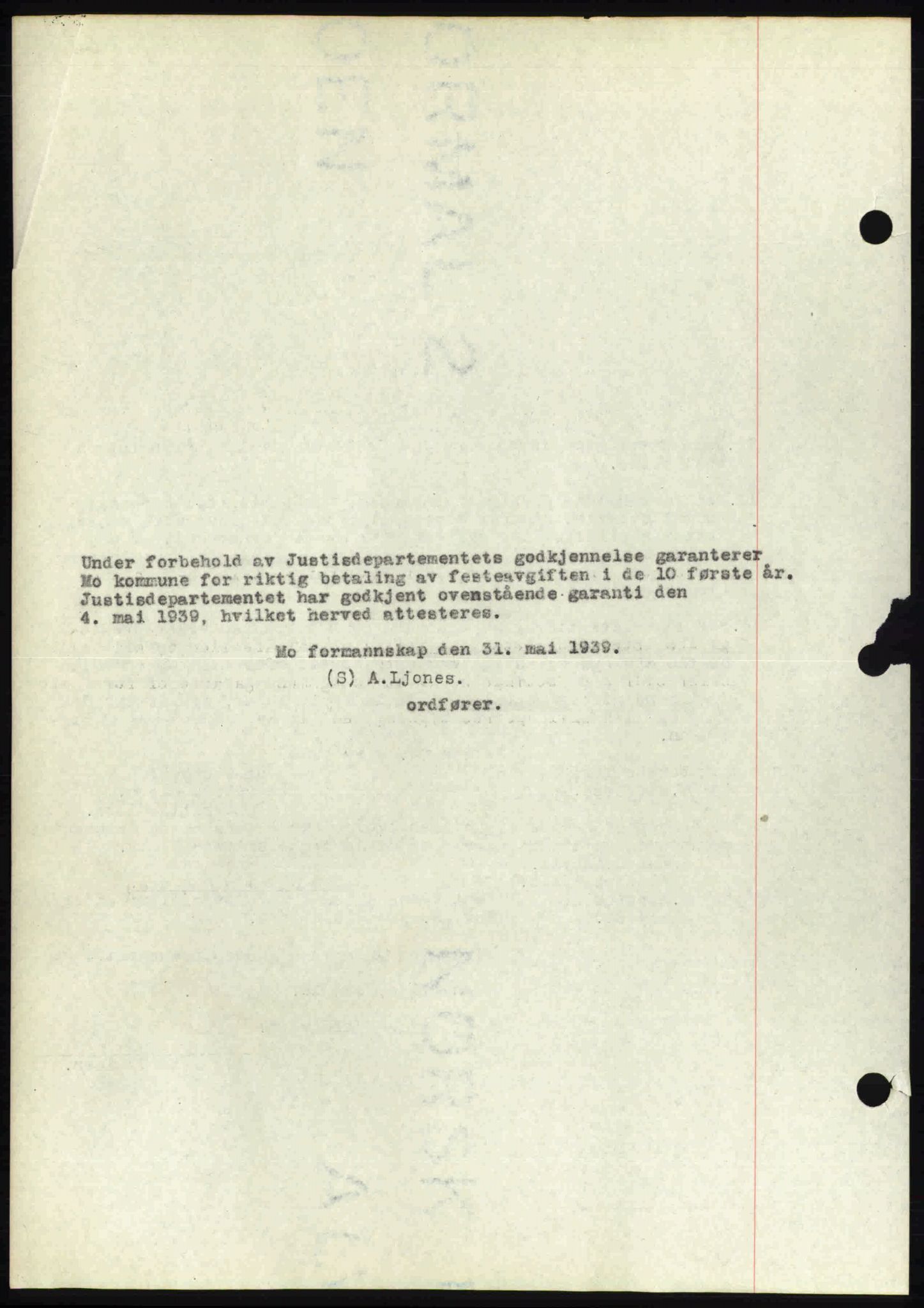 Rana sorenskriveri , SAT/A-1108/1/2/2C: Pantebok nr. A 6, 1939-1940, Dagboknr: 887/1939