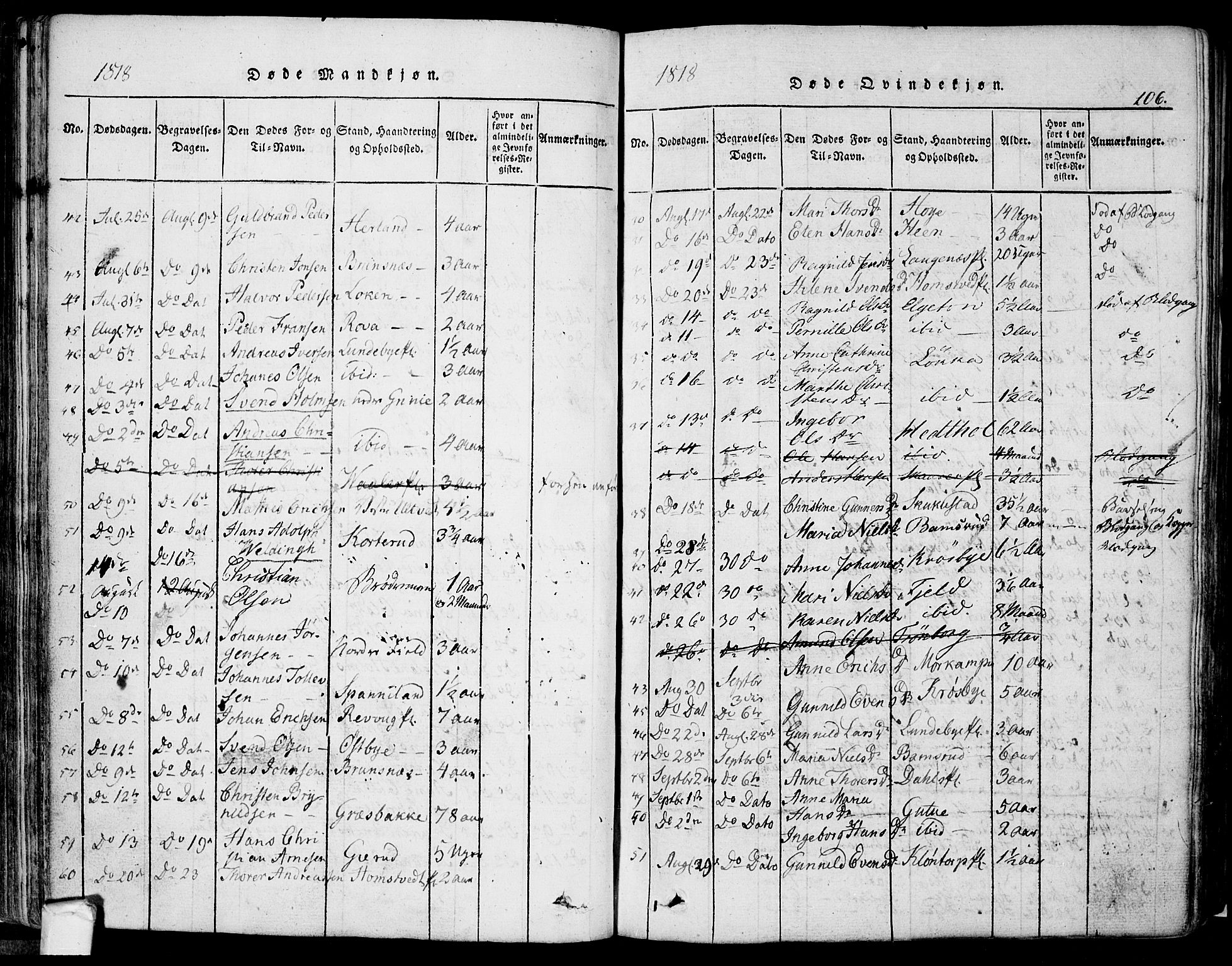 Eidsberg prestekontor Kirkebøker, AV/SAO-A-10905/F/Fa/L0007: Ministerialbok nr. I 7, 1814-1832, s. 106