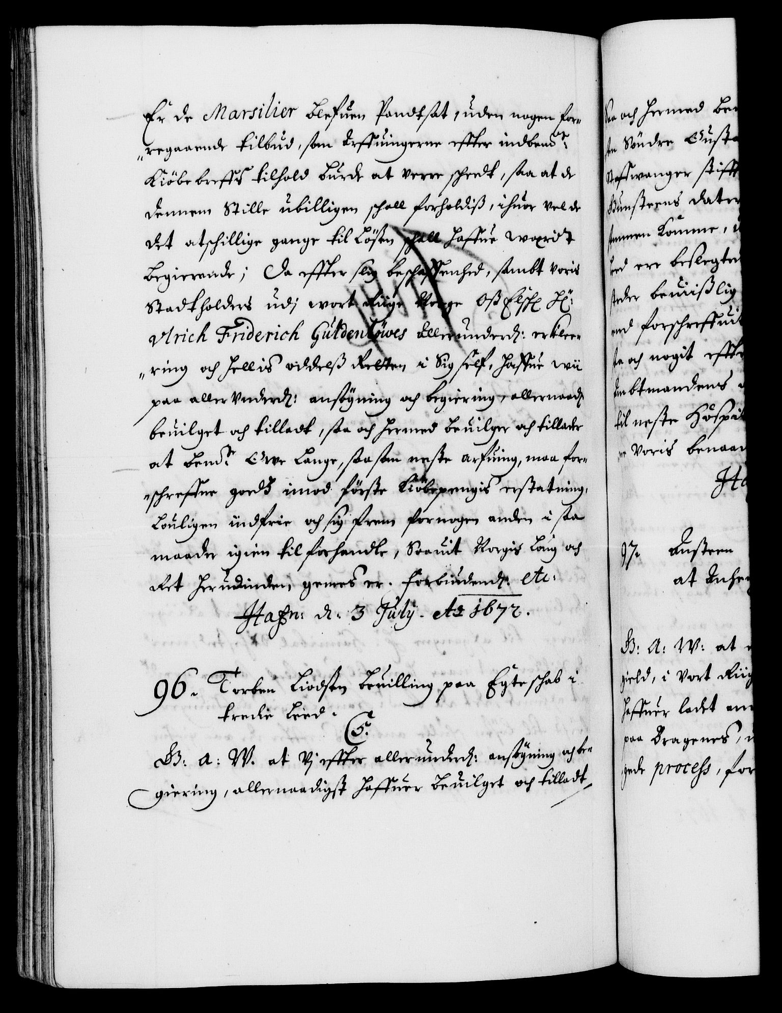 Danske Kanselli 1572-1799, RA/EA-3023/F/Fc/Fca/Fcaa/L0011: Norske registre (mikrofilm), 1670-1673, s. 586b