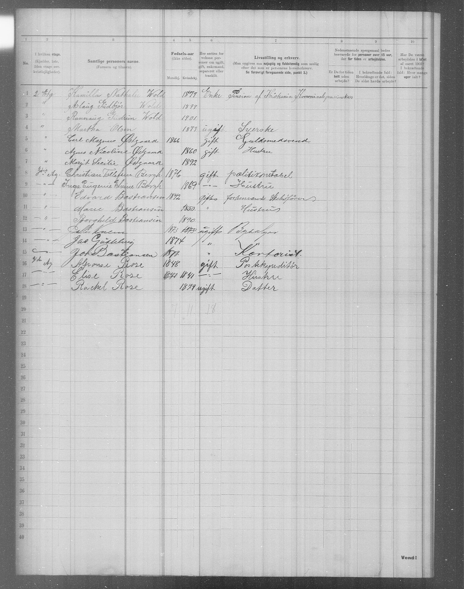 OBA, Kommunal folketelling 31.12.1902 for Kristiania kjøpstad, 1902, s. 2998