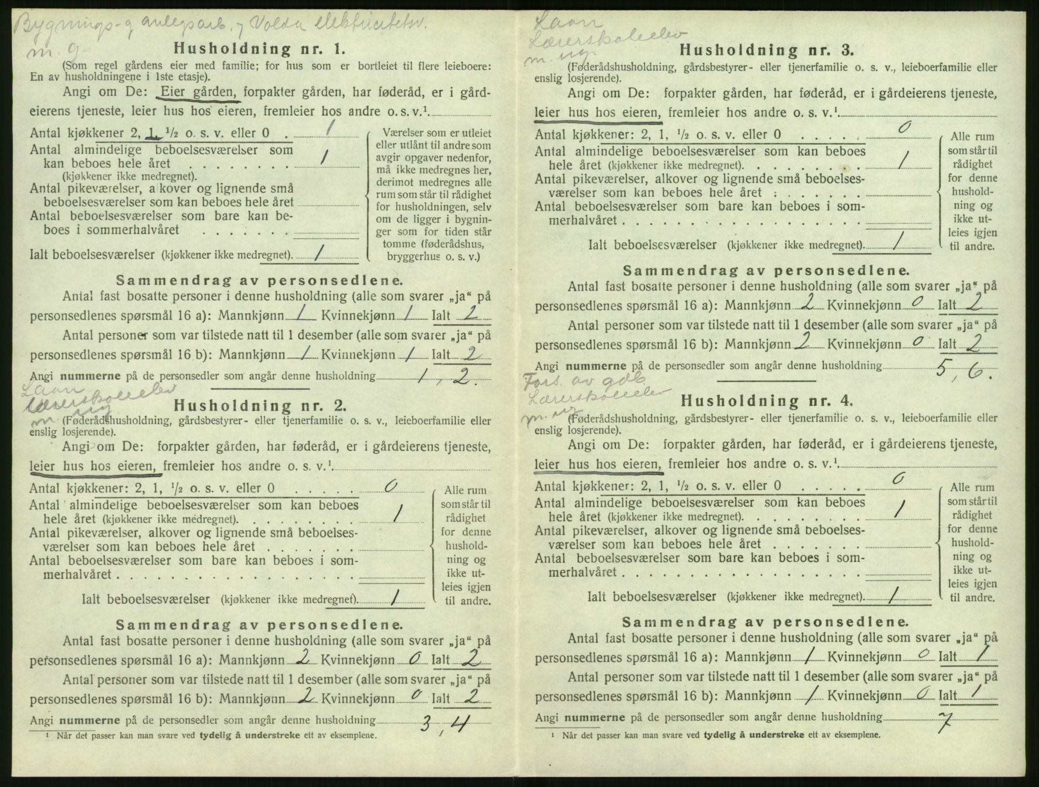 SAT, Folketelling 1920 for 1519 Volda herred, 1920, s. 537
