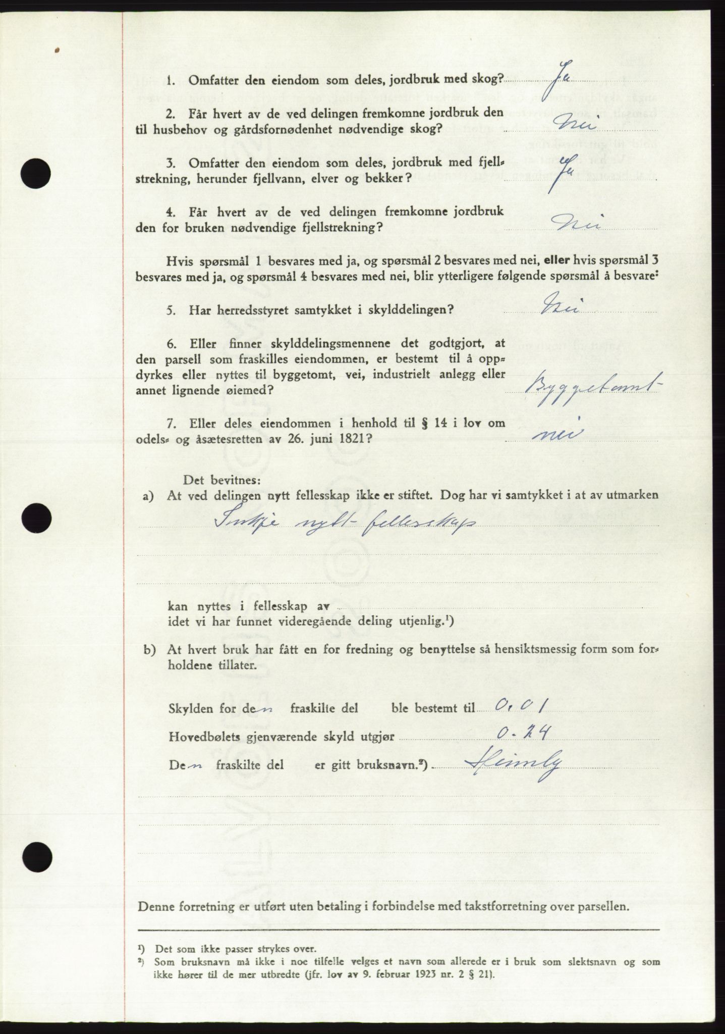 Søre Sunnmøre sorenskriveri, AV/SAT-A-4122/1/2/2C/L0084: Pantebok nr. 10A, 1949-1949, Dagboknr: 757/1949