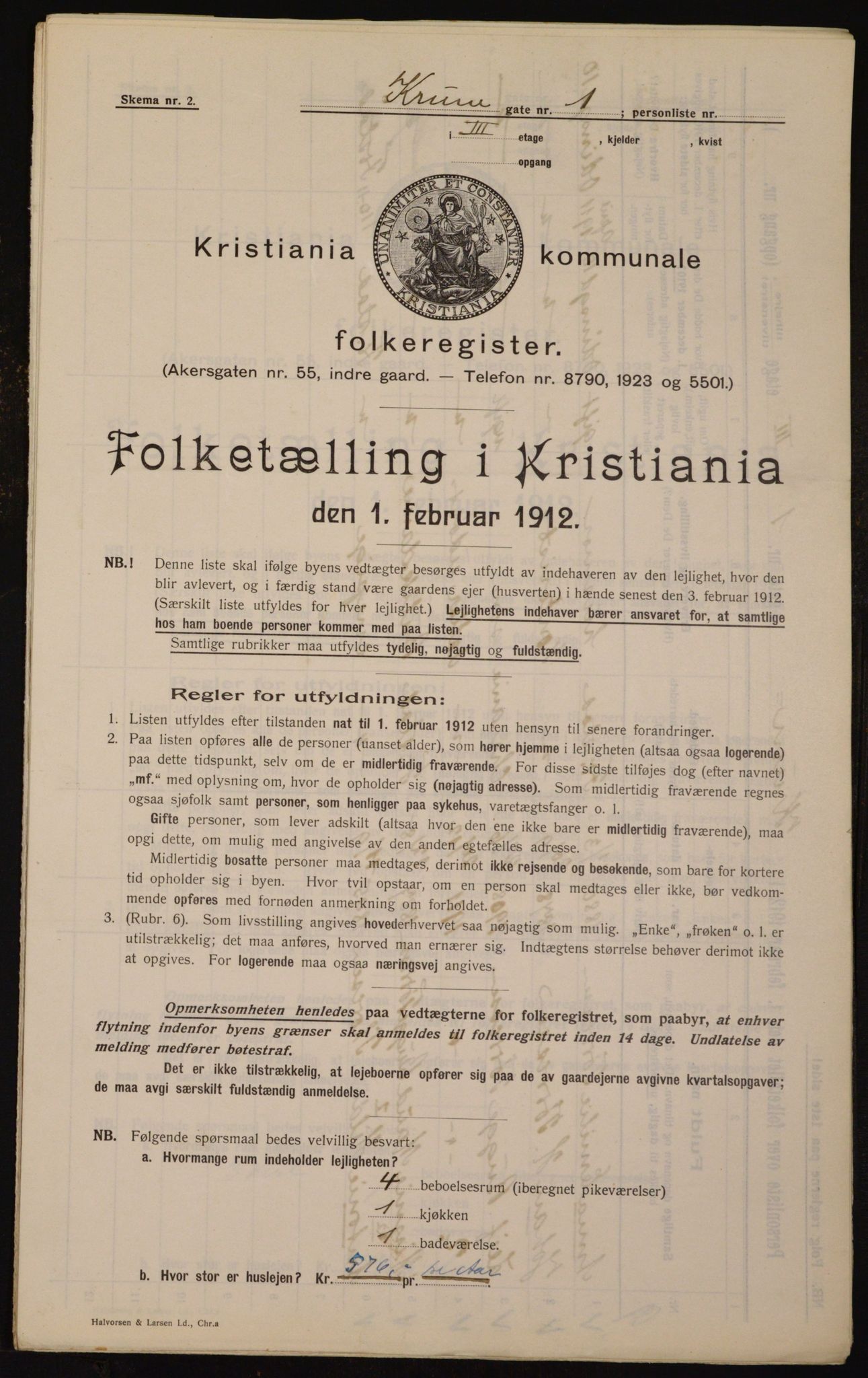 OBA, Kommunal folketelling 1.2.1912 for Kristiania, 1912, s. 54990