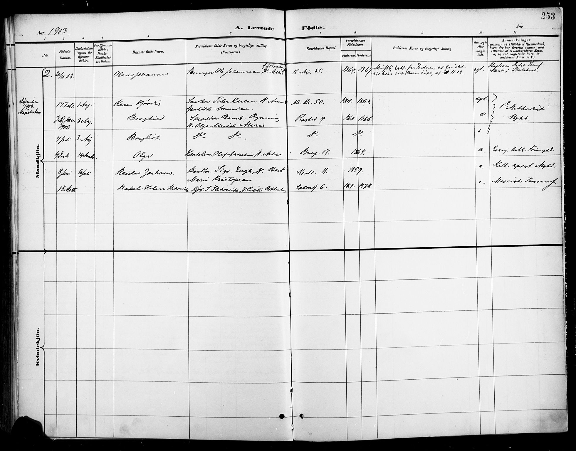 Jakob prestekontor Kirkebøker, AV/SAO-A-10850/F/Fa/L0005: Ministerialbok nr. 5, 1896-1903, s. 253