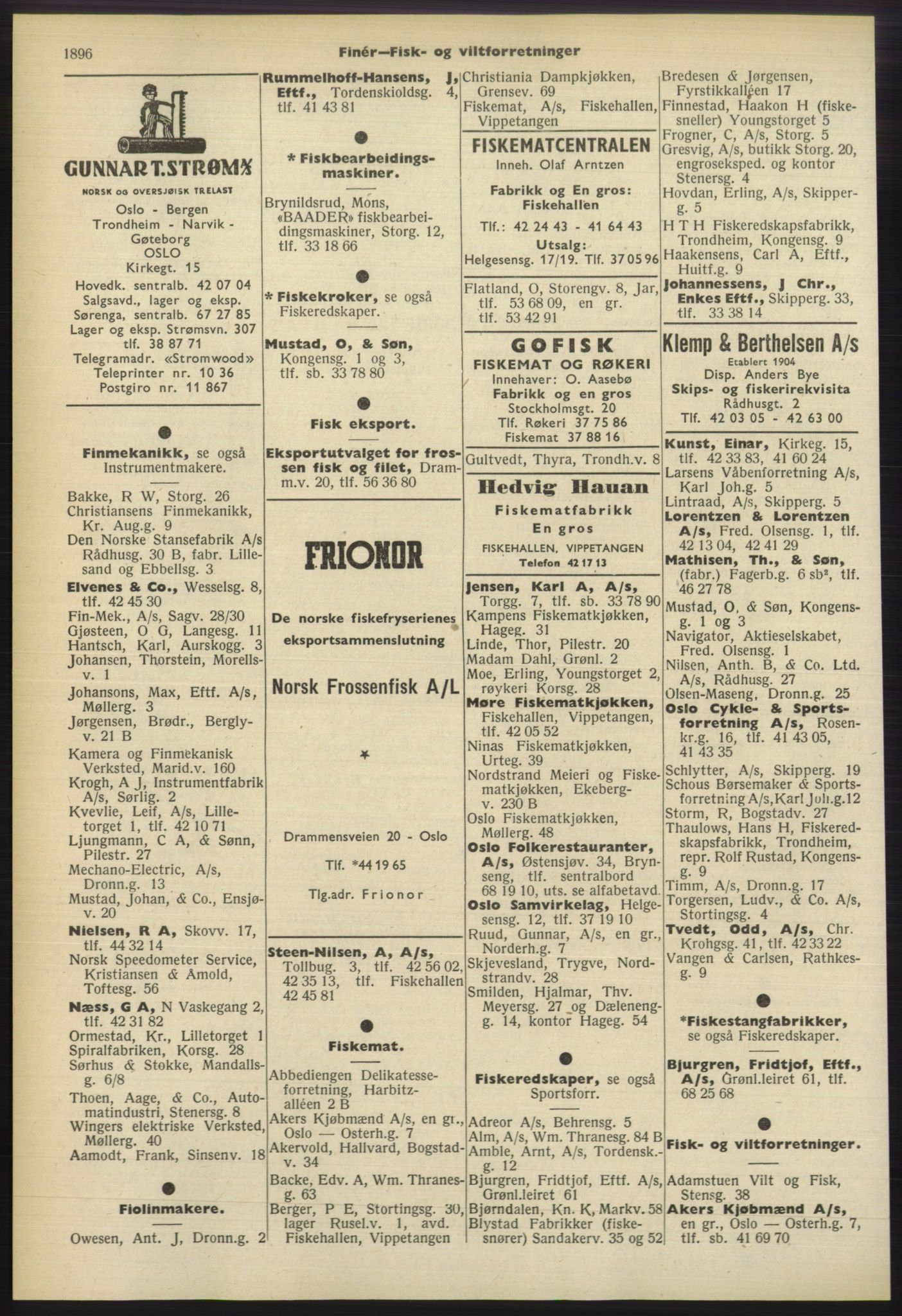 Kristiania/Oslo adressebok, PUBL/-, 1960-1961, s. 1896