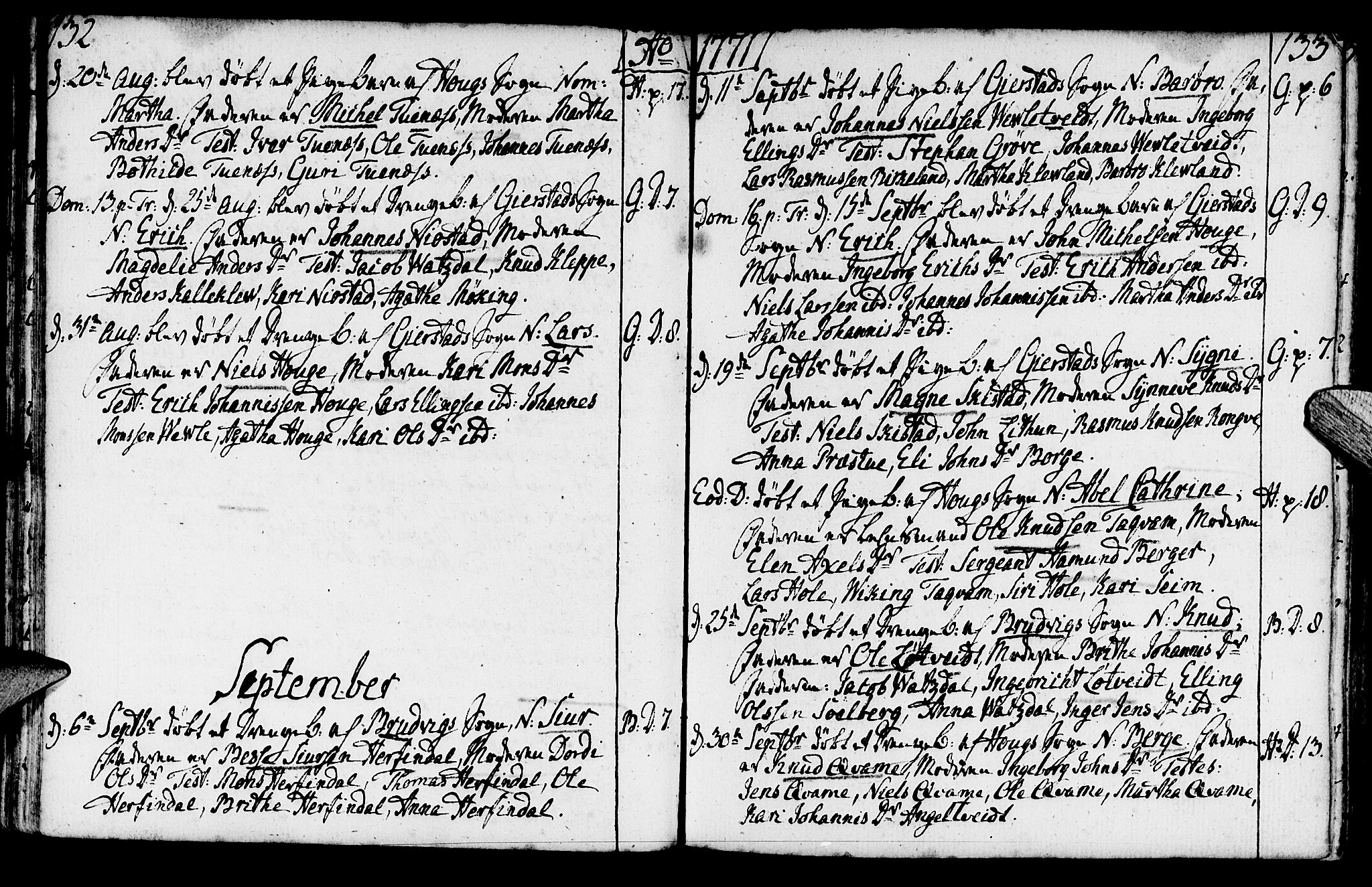 Haus sokneprestembete, SAB/A-75601/H/Haa: Ministerialbok nr. A 9, 1767-1781, s. 132-133