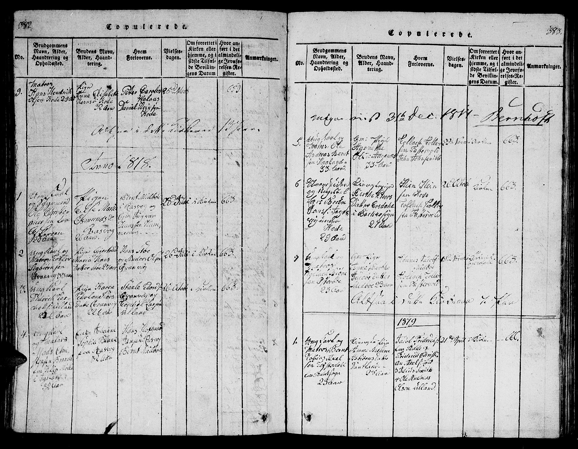 Flekkefjord sokneprestkontor, AV/SAK-1111-0012/F/Fb/Fbb/L0001: Klokkerbok nr. B 1, 1815-1830, s. 392-393