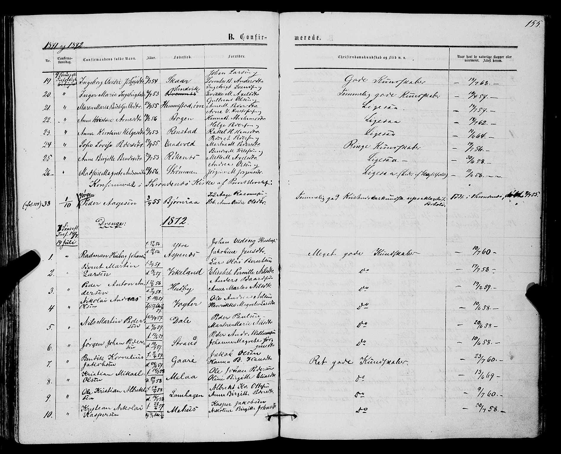 Kvæfjord sokneprestkontor, AV/SATØ-S-1323/G/Ga/Gaa/L0004kirke: Ministerialbok nr. 4, 1857-1877, s. 155