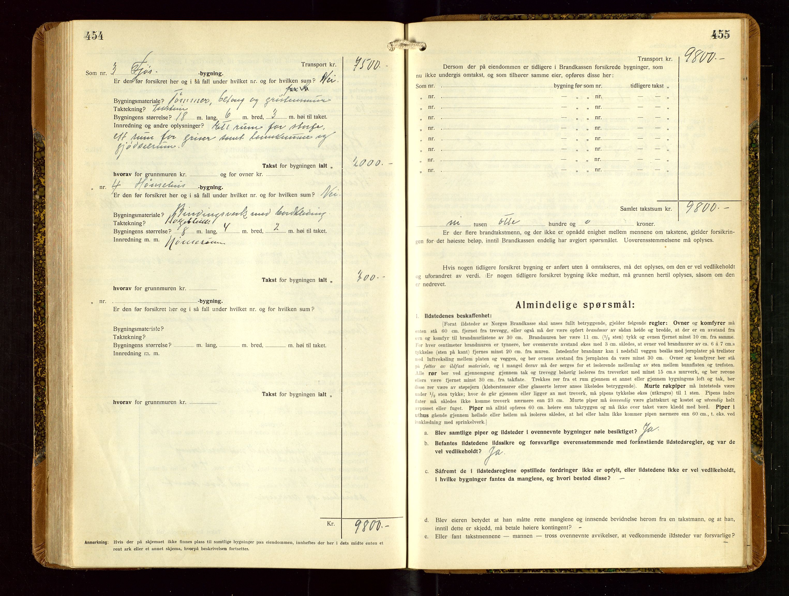 Helleland lensmannskontor, AV/SAST-A-100209/Gob/L0003: "Brandtakstprotokoll", 1930-1939, s. 454-455
