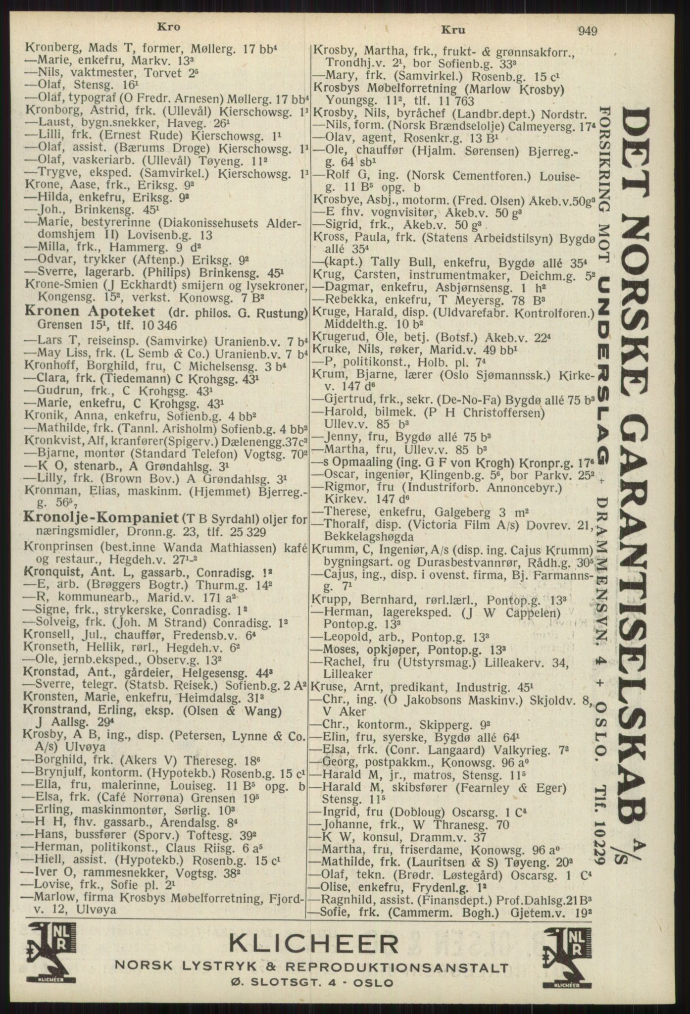 Kristiania/Oslo adressebok, PUBL/-, 1939, s. 949