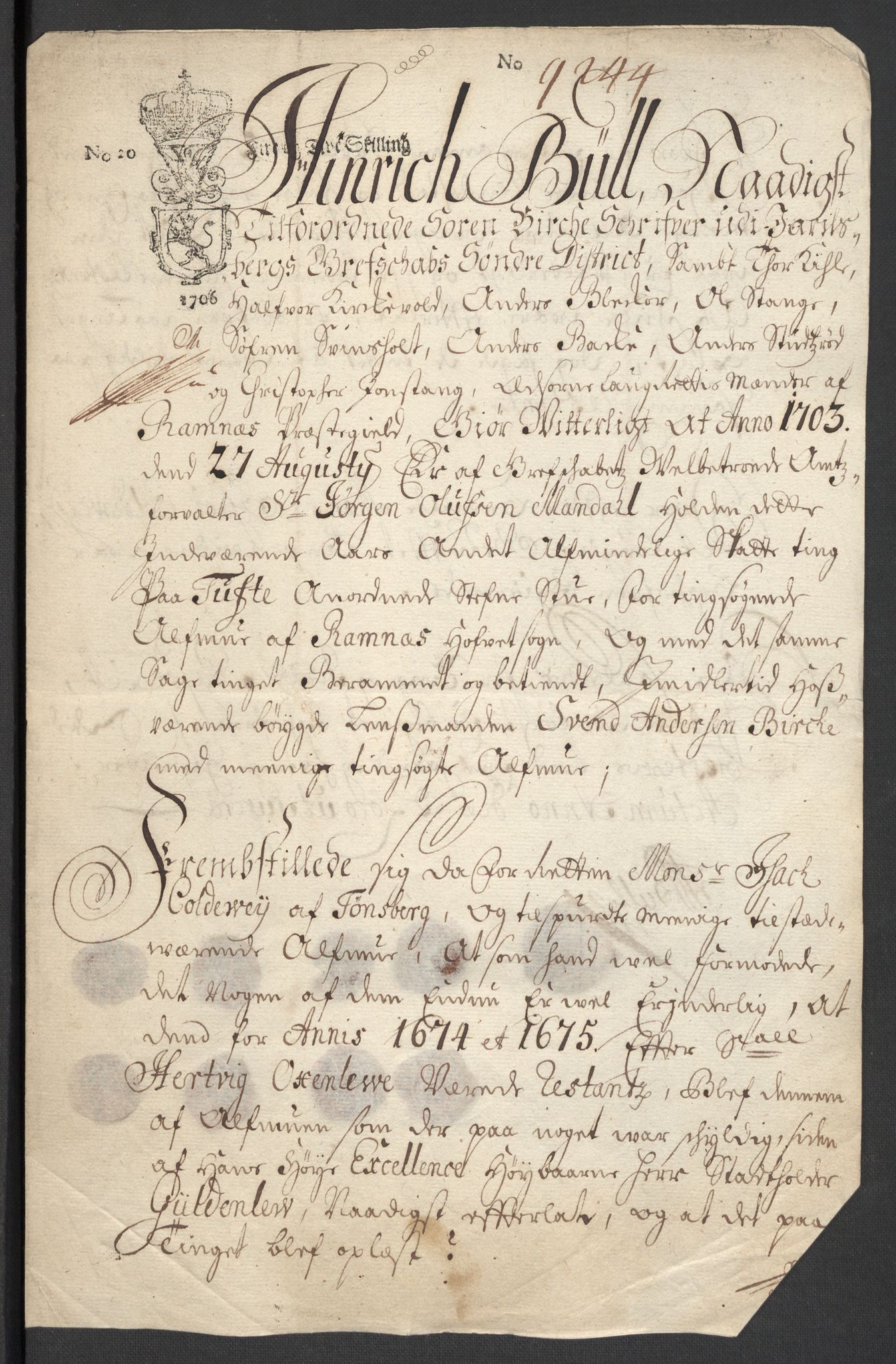 Rentekammeret inntil 1814, Reviderte regnskaper, Fogderegnskap, AV/RA-EA-4092/R32/L1872: Fogderegnskap Jarlsberg grevskap, 1706-1707, s. 231