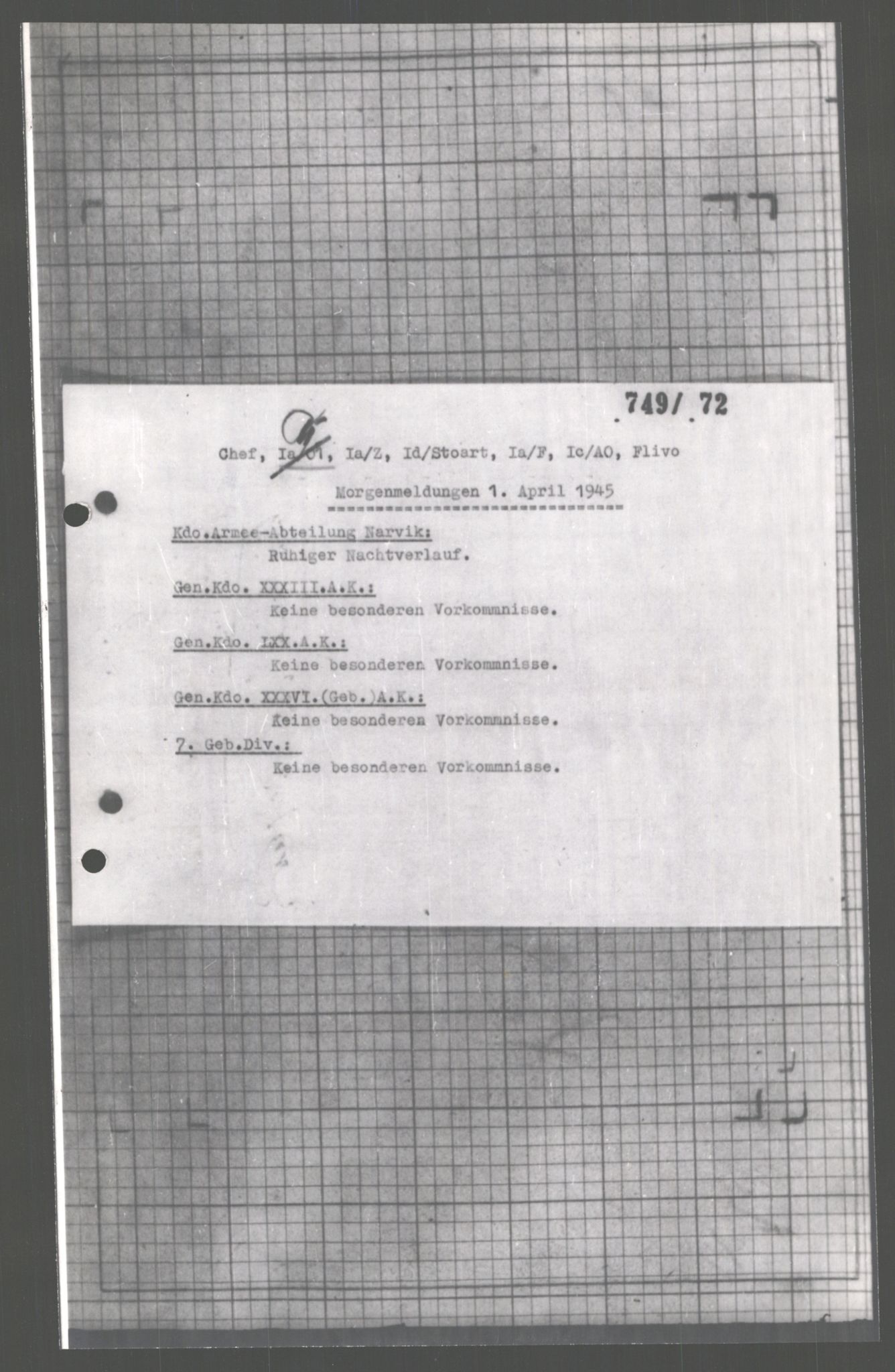 Forsvarets Overkommando. 2 kontor. Arkiv 11.4. Spredte tyske arkivsaker, AV/RA-RAFA-7031/D/Dar/Dara/L0004: Krigsdagbøker for 20. Gebirgs-Armee-Oberkommando (AOK 20), 1945, s. 331
