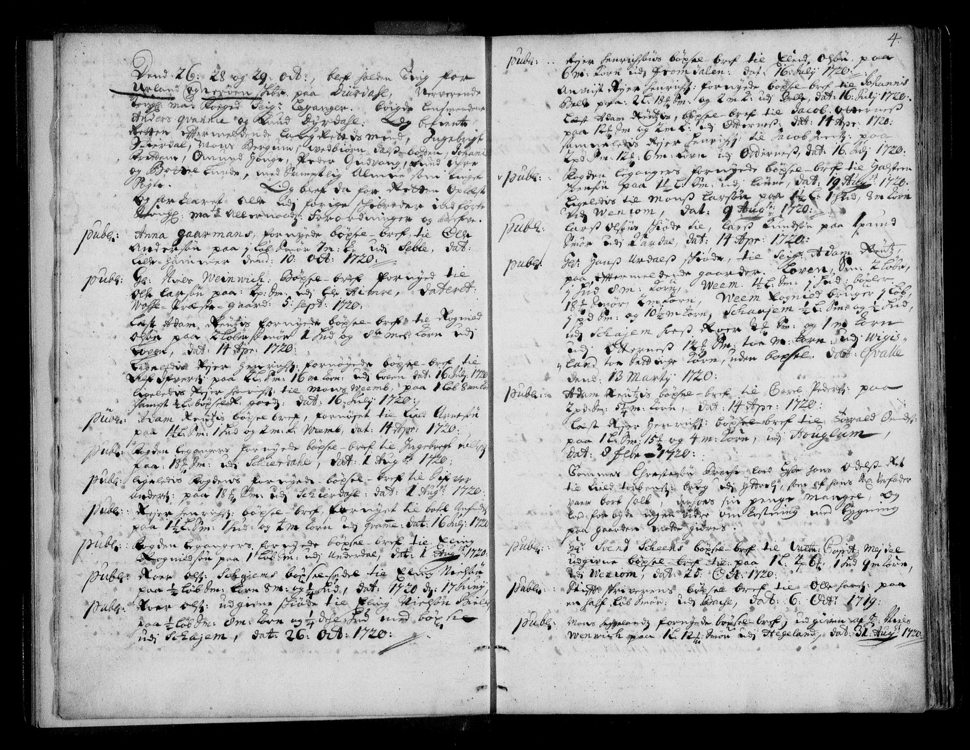 Ytre Sogn tingrett, AV/SAB-A-2601/1/F/Fa/L0029: Tingbok (justisprotokoll), 1721-1725, s. 3b-4a