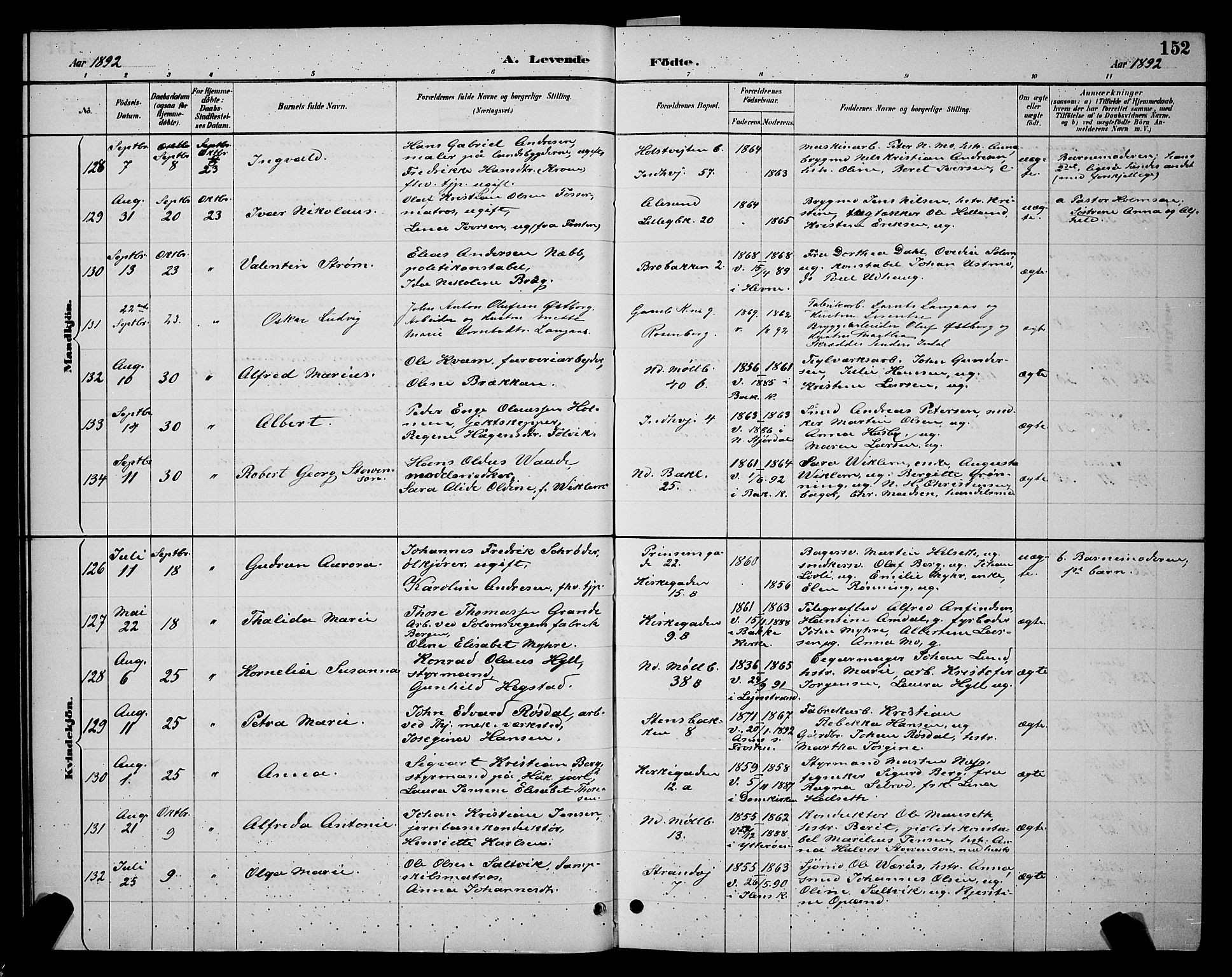 Ministerialprotokoller, klokkerbøker og fødselsregistre - Sør-Trøndelag, SAT/A-1456/604/L0222: Klokkerbok nr. 604C05, 1886-1895, s. 152