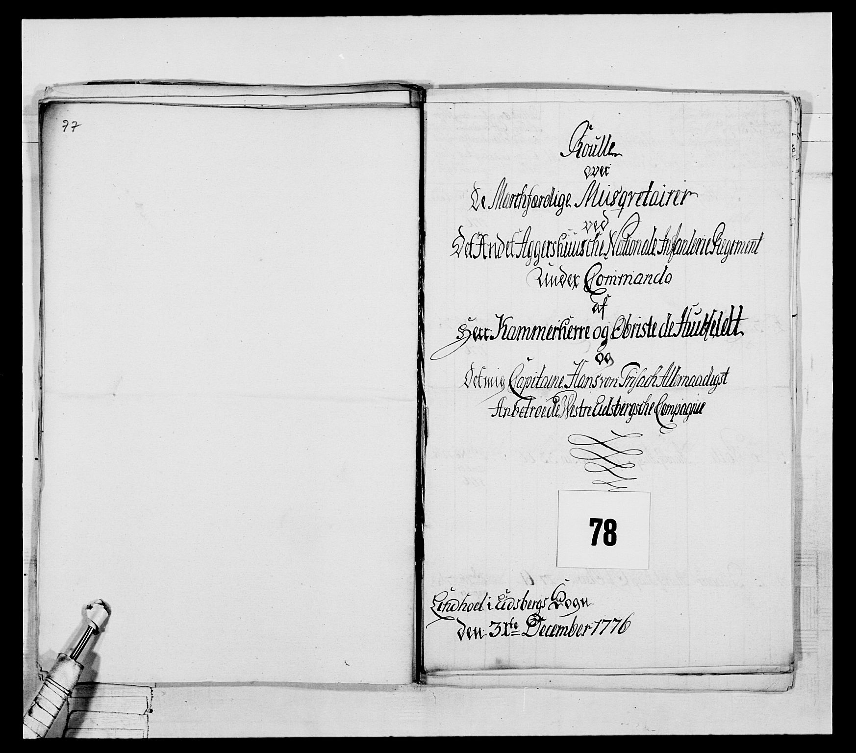 Generalitets- og kommissariatskollegiet, Det kongelige norske kommissariatskollegium, RA/EA-5420/E/Eh/L0043a: 2. Akershusiske nasjonale infanteriregiment, 1767-1778, s. 534