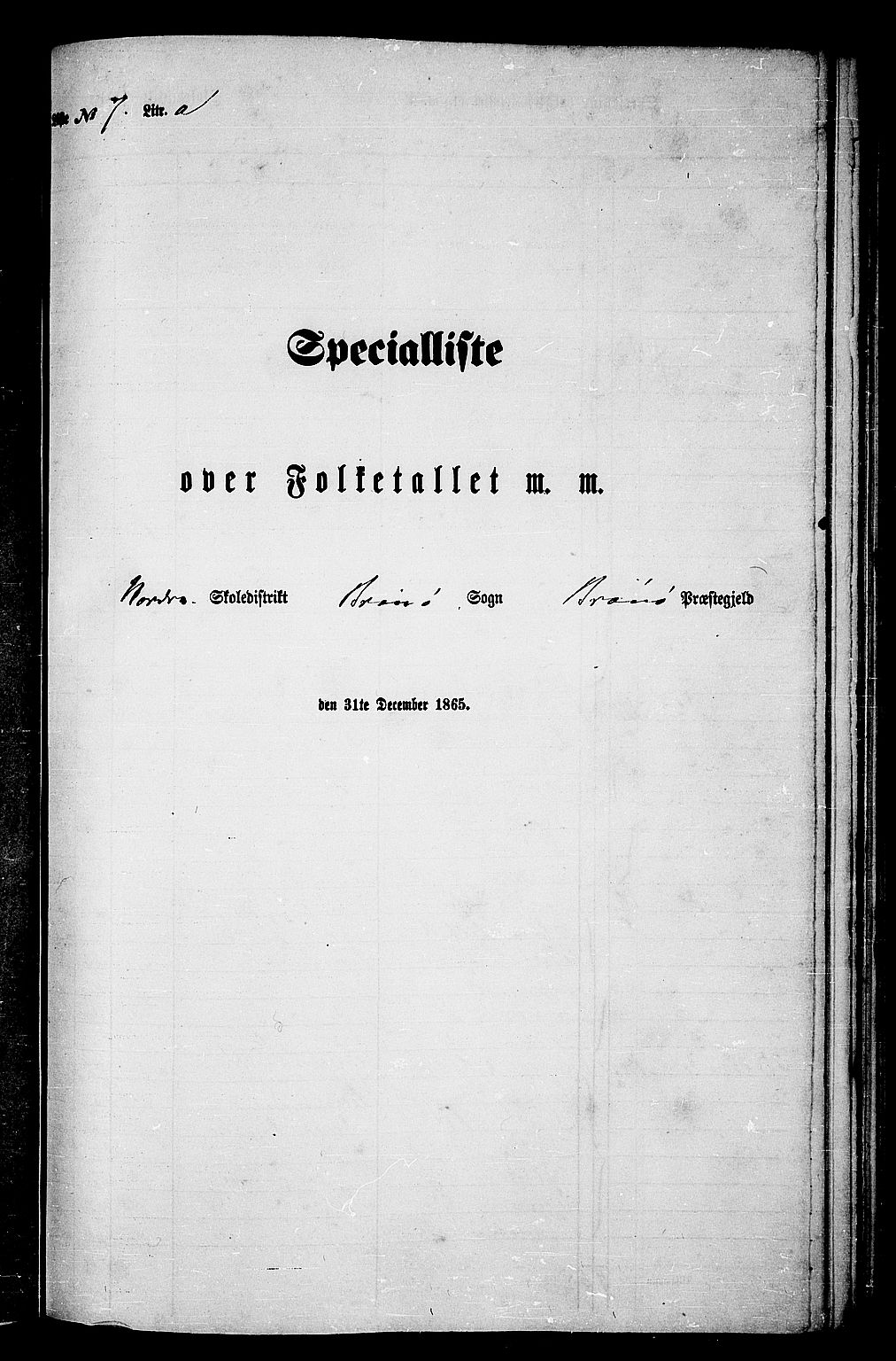 RA, Folketelling 1865 for 1814P Brønnøy prestegjeld, 1865, s. 147