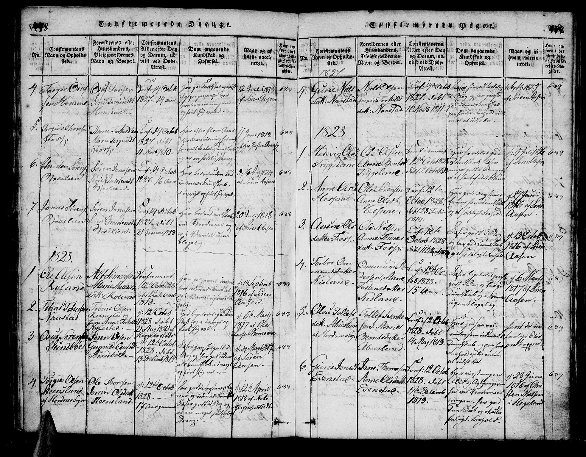 Bjelland sokneprestkontor, SAK/1111-0005/F/Fa/Faa/L0002: Ministerialbok nr. A 2, 1816-1866, s. 498-499