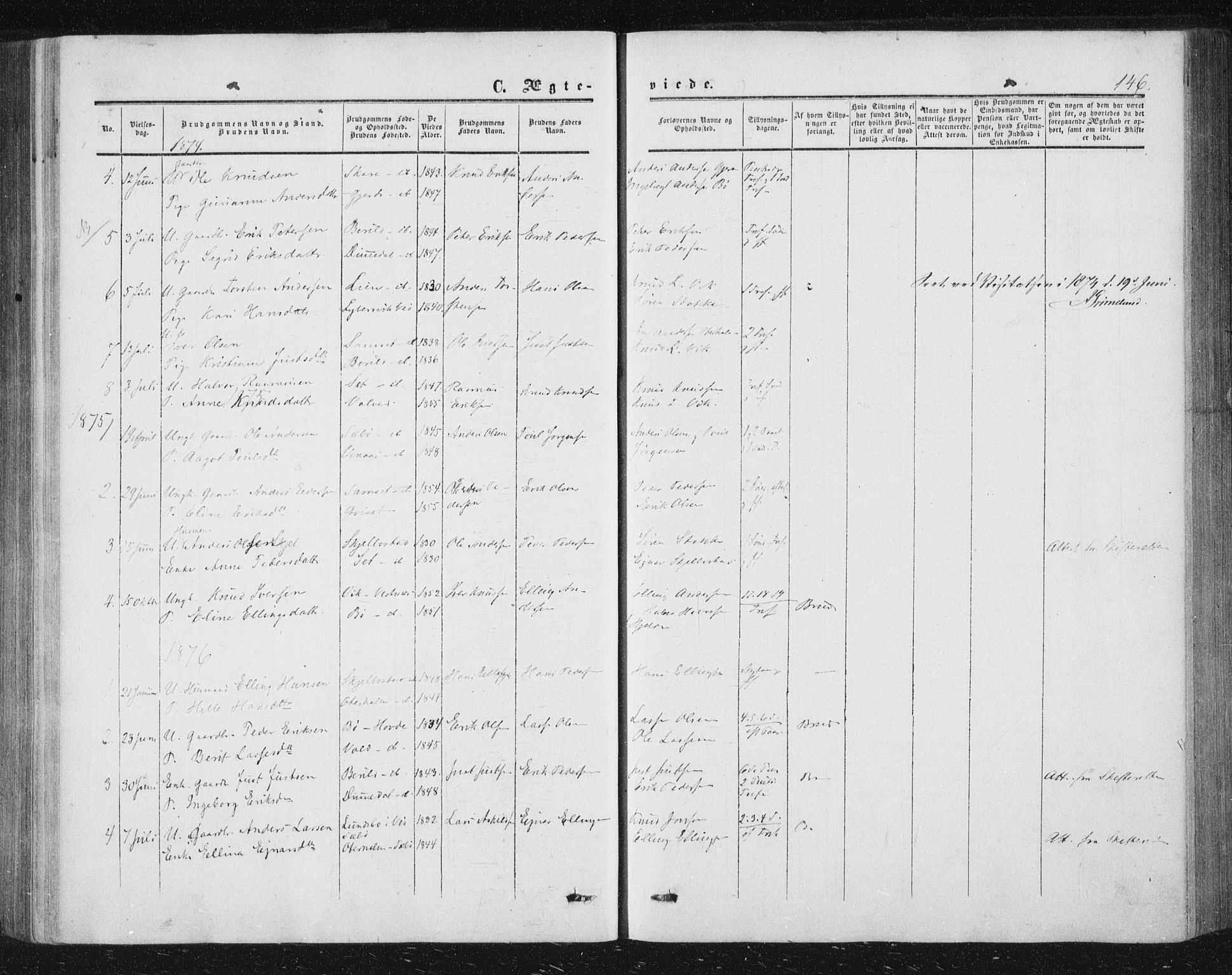Ministerialprotokoller, klokkerbøker og fødselsregistre - Møre og Romsdal, AV/SAT-A-1454/543/L0562: Ministerialbok nr. 543A02, 1854-1884, s. 146