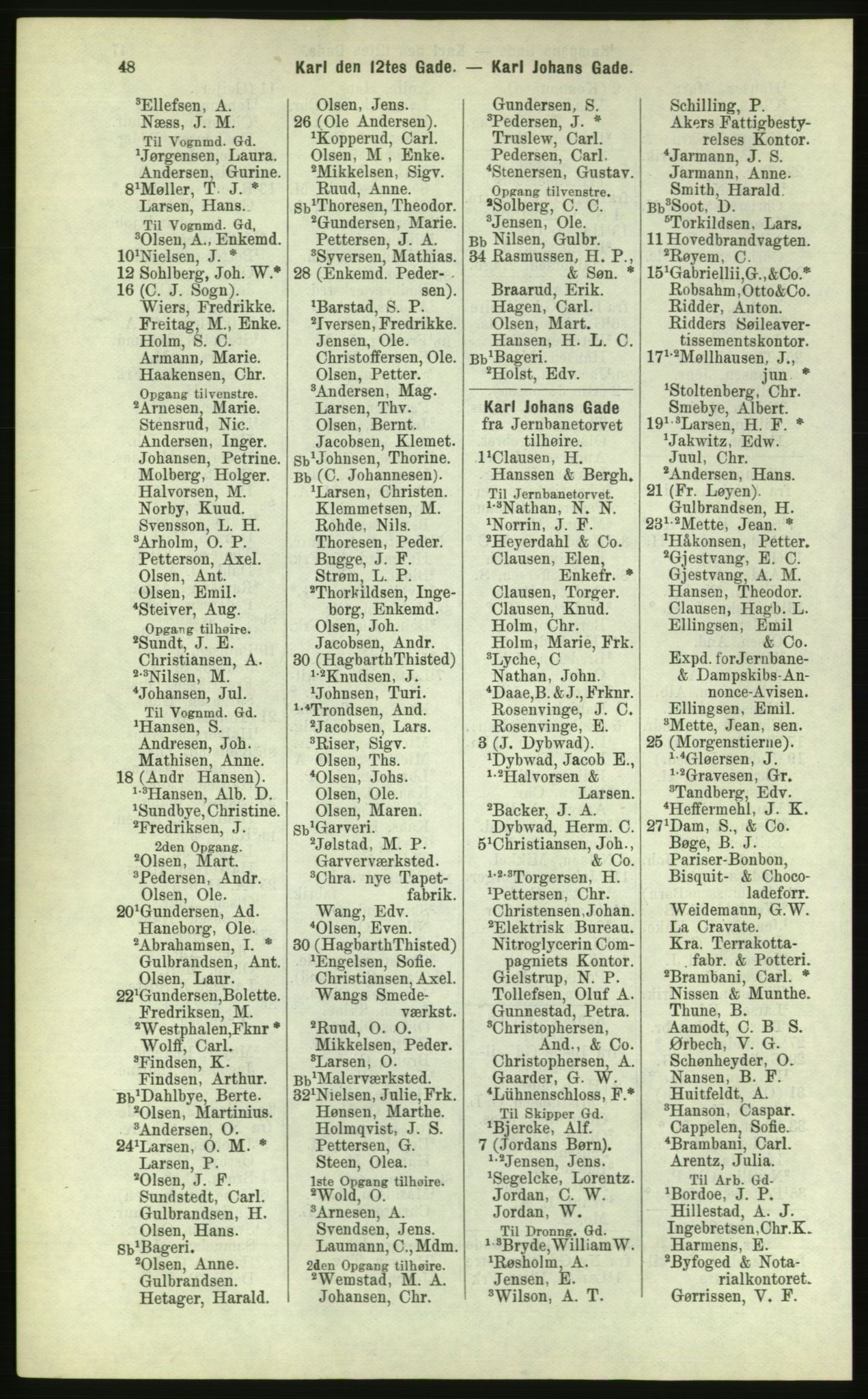 Kristiania/Oslo adressebok, PUBL/-, 1884, s. 48