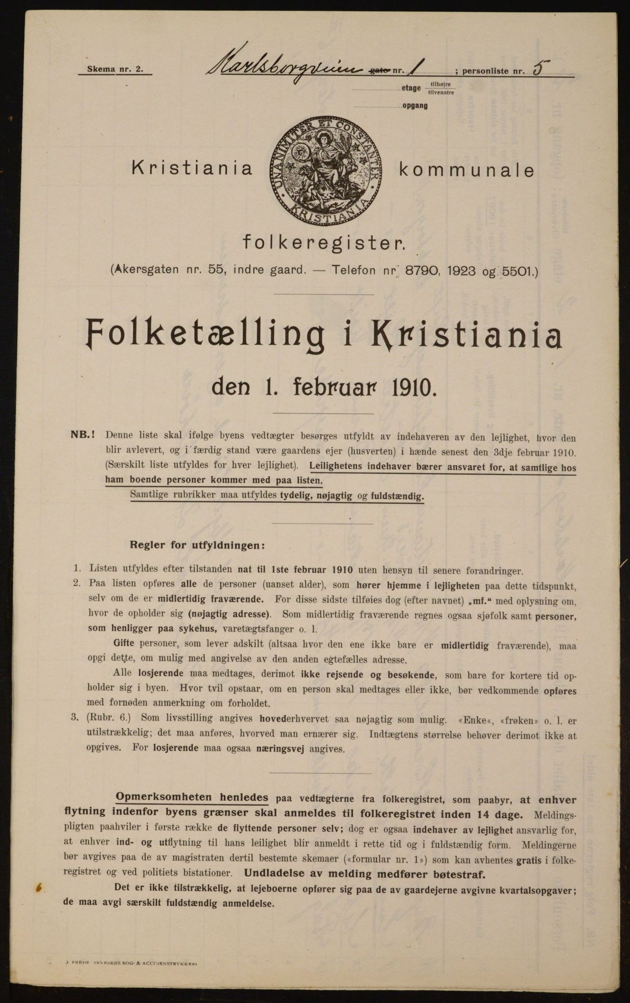 OBA, Kommunal folketelling 1.2.1910 for Kristiania, 1910, s. 47504