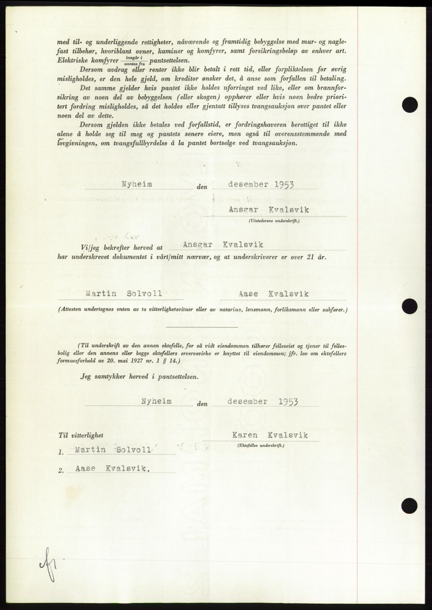 Søre Sunnmøre sorenskriveri, AV/SAT-A-4122/1/2/2C/L0124: Pantebok nr. 12B, 1953-1954, Dagboknr: 344/1954