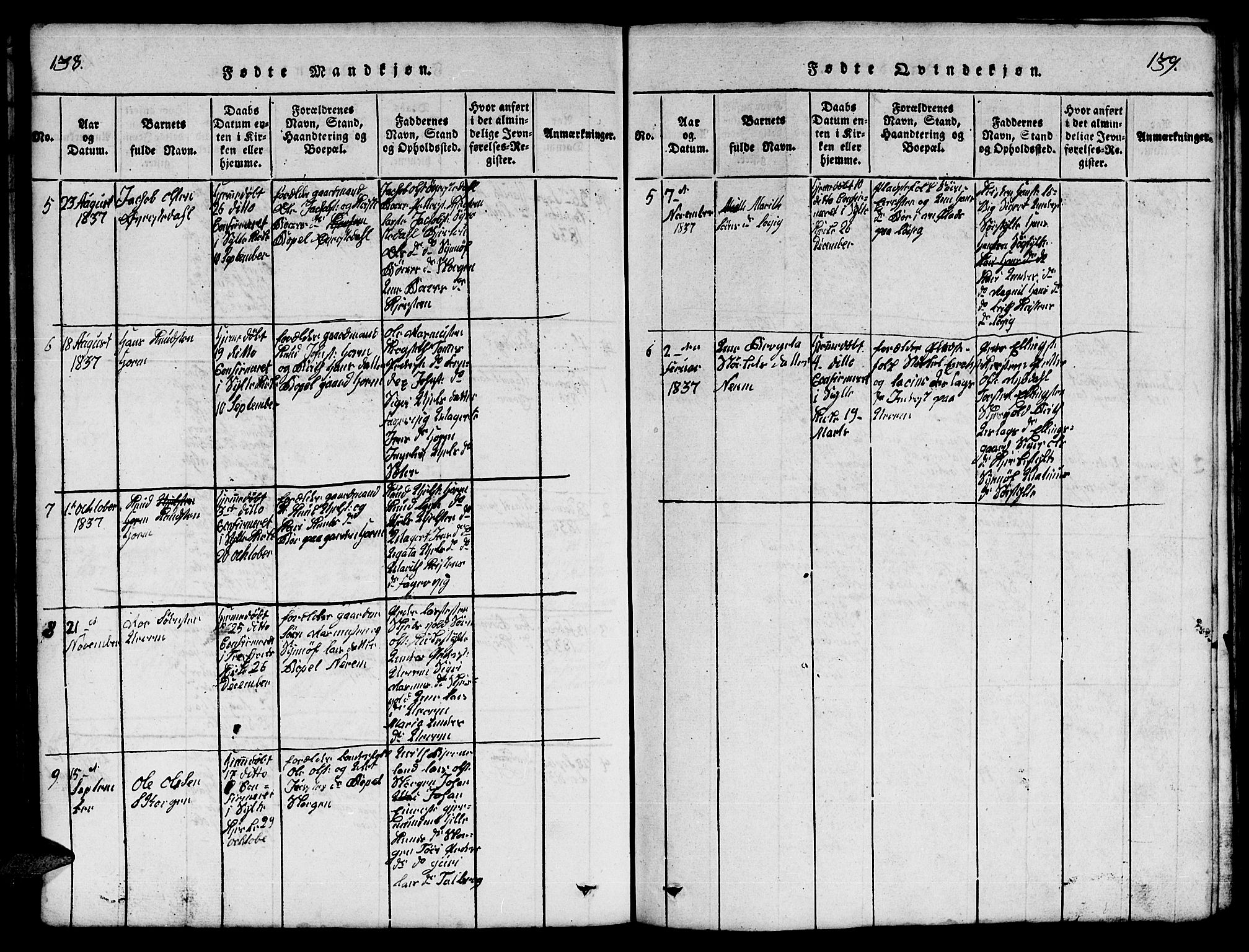 Ministerialprotokoller, klokkerbøker og fødselsregistre - Møre og Romsdal, SAT/A-1454/541/L0546: Klokkerbok nr. 541C01, 1818-1856, s. 138-139