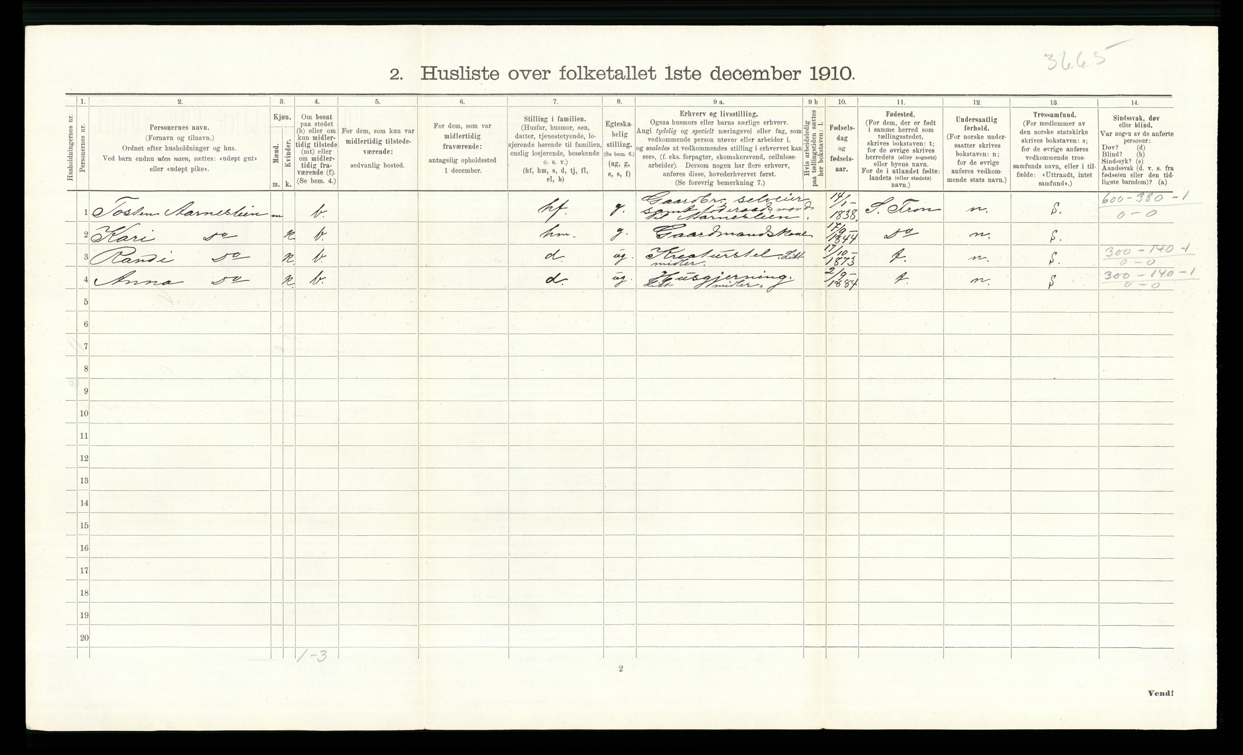 RA, Folketelling 1910 for 0520 Ringebu herred, 1910, s. 1361