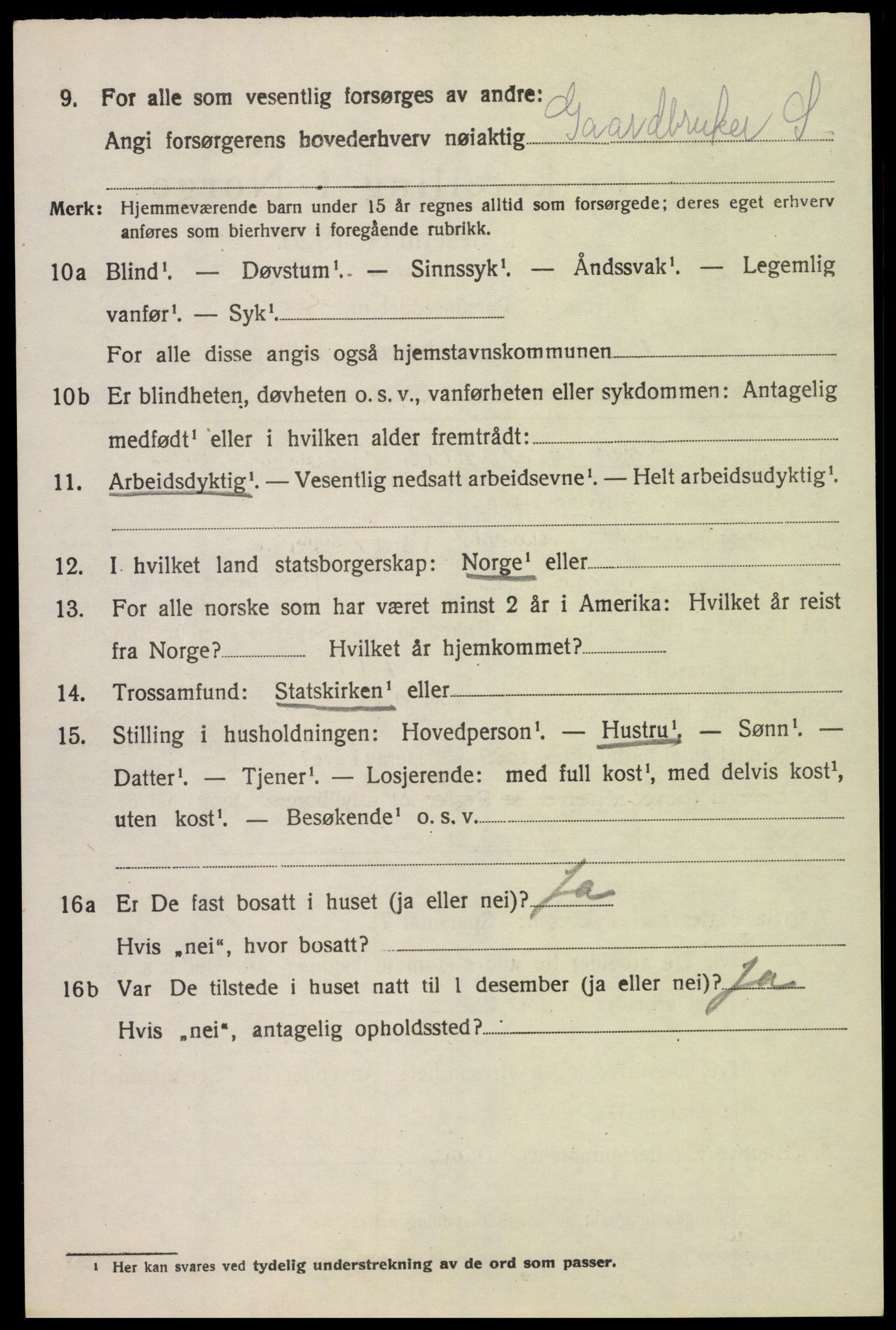 SAK, Folketelling 1920 for 1026 Åseral herred, 1920, s. 1145