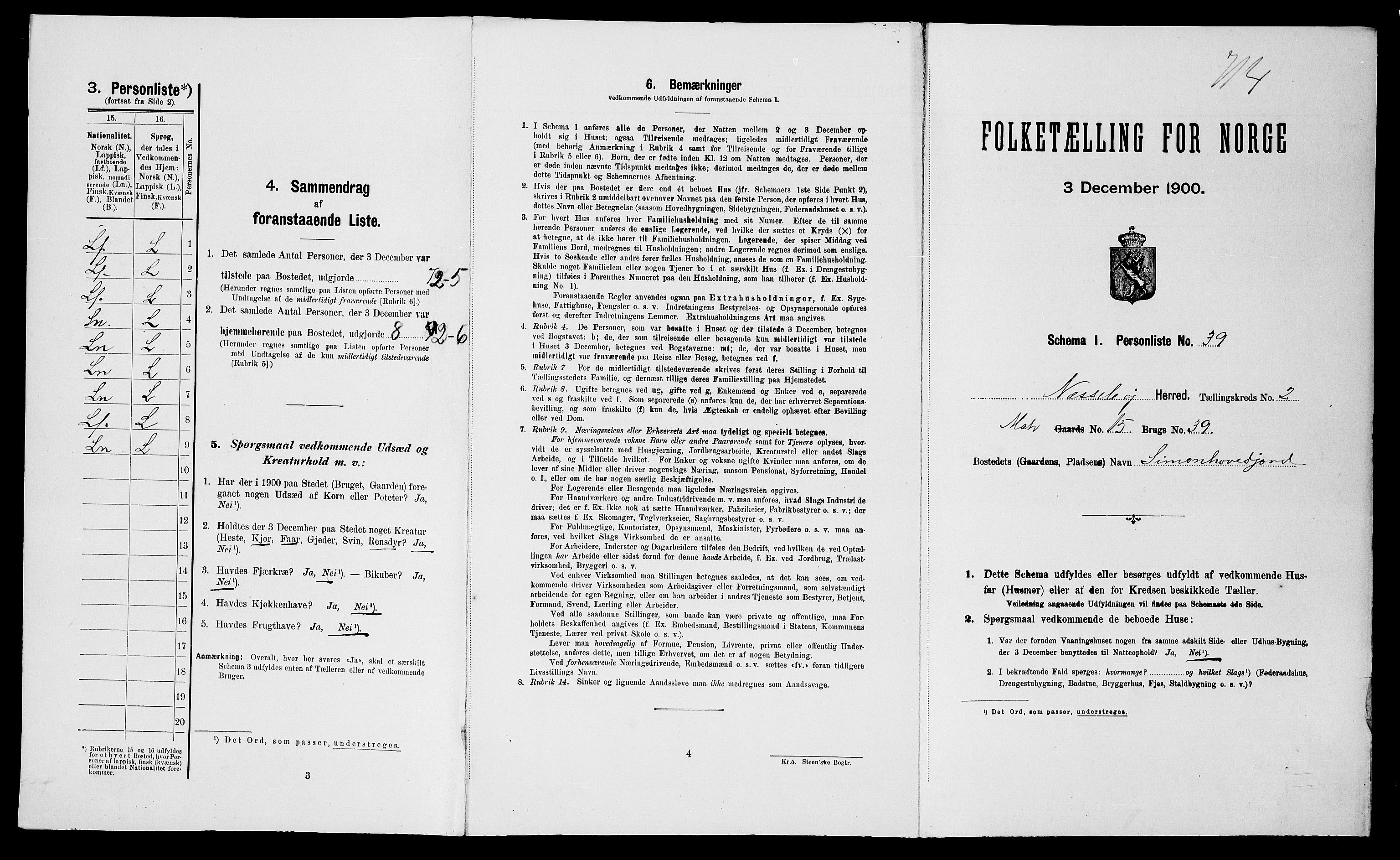 SATØ, Folketelling 1900 for 2027 Nesseby herred, 1900, s. 190