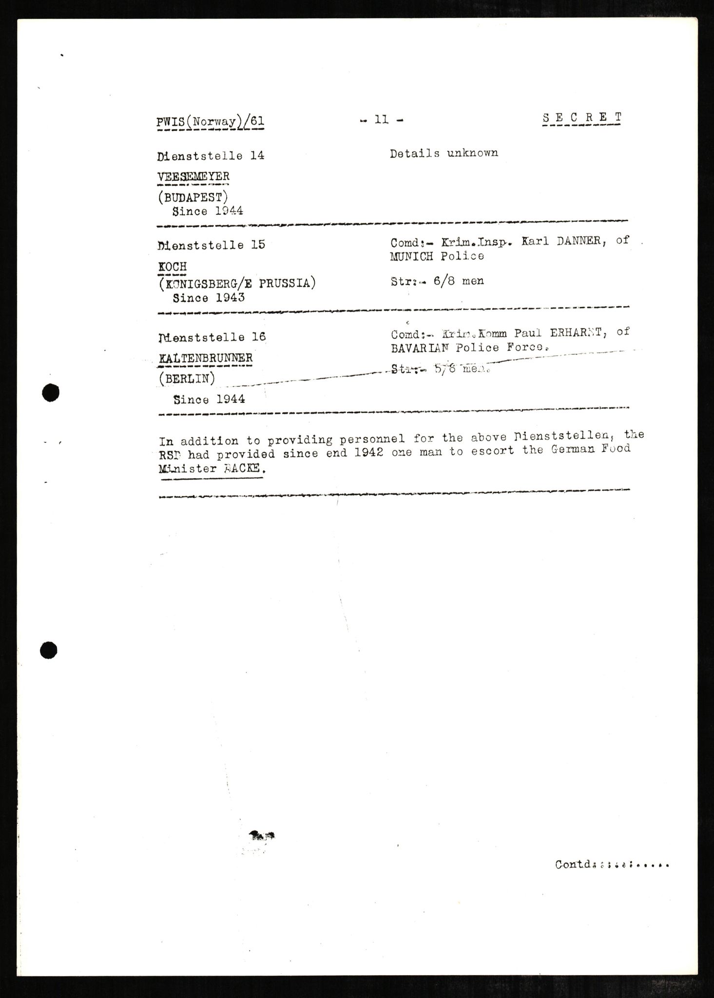 Forsvaret, Forsvarets overkommando II, RA/RAFA-3915/D/Db/L0002: CI Questionaires. Tyske okkupasjonsstyrker i Norge. Tyskere., 1945-1946, s. 127