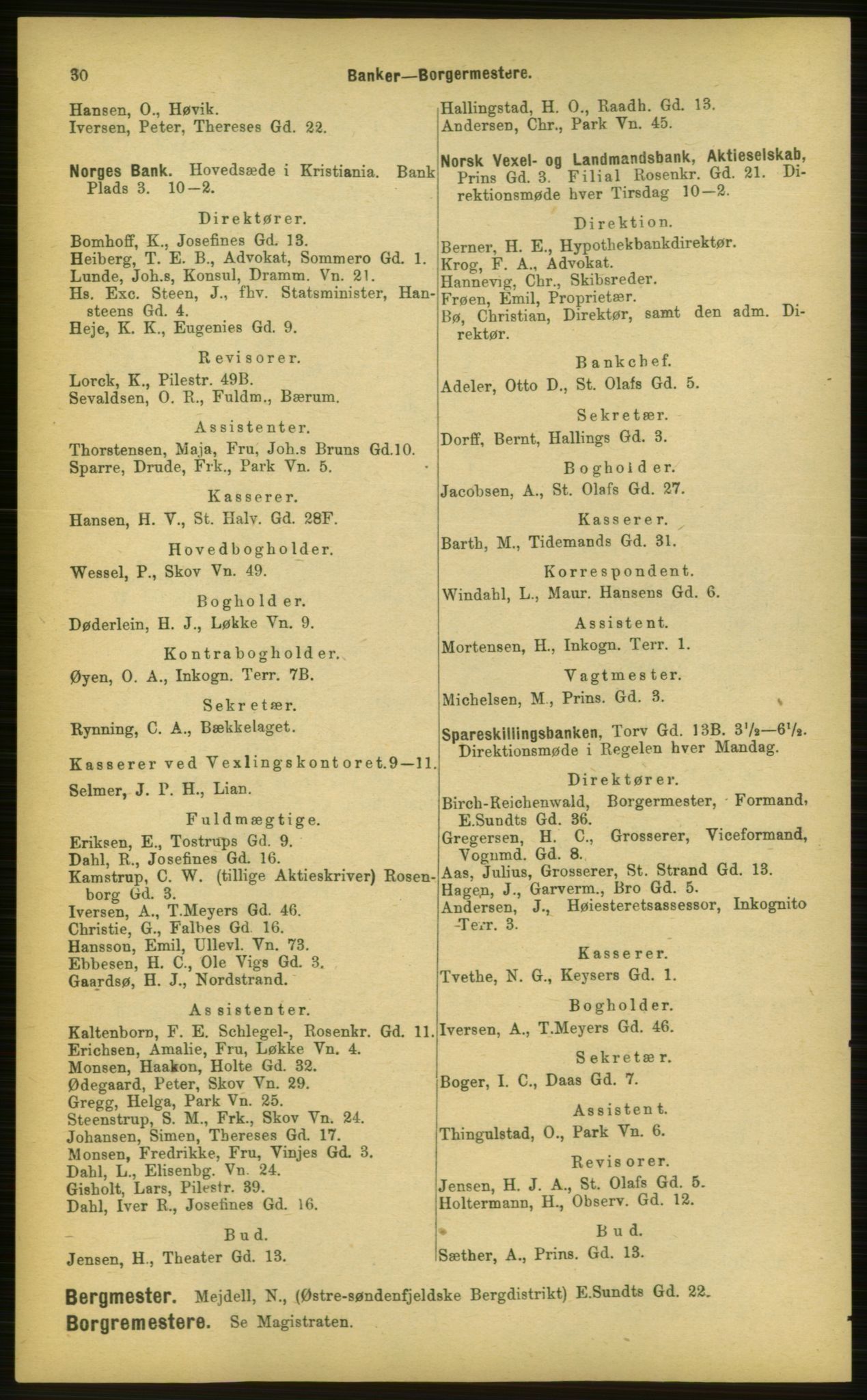 Kristiania/Oslo adressebok, PUBL/-, 1898, s. 30