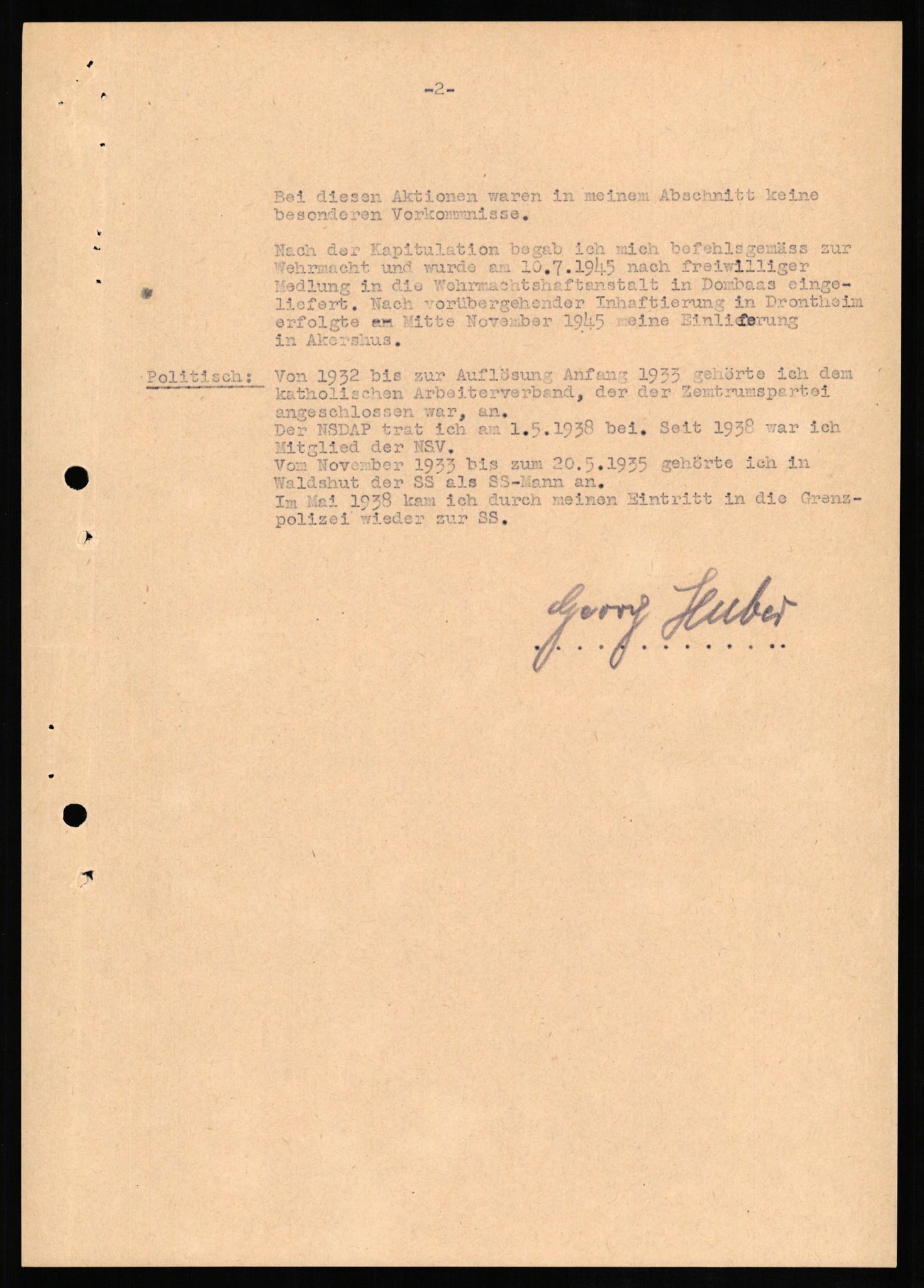 Forsvaret, Forsvarets overkommando II, AV/RA-RAFA-3915/D/Db/L0014: CI Questionaires. Tyske okkupasjonsstyrker i Norge. Tyskere., 1945-1946, s. 101