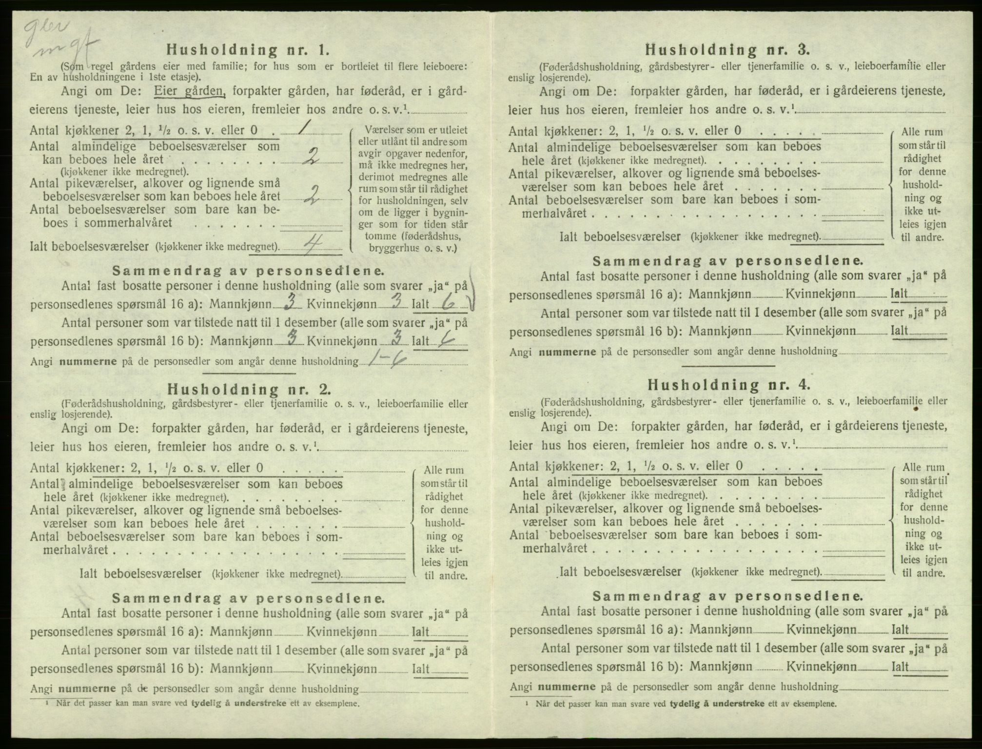 SAB, Folketelling 1920 for 1240 Strandvik herred, 1920, s. 293