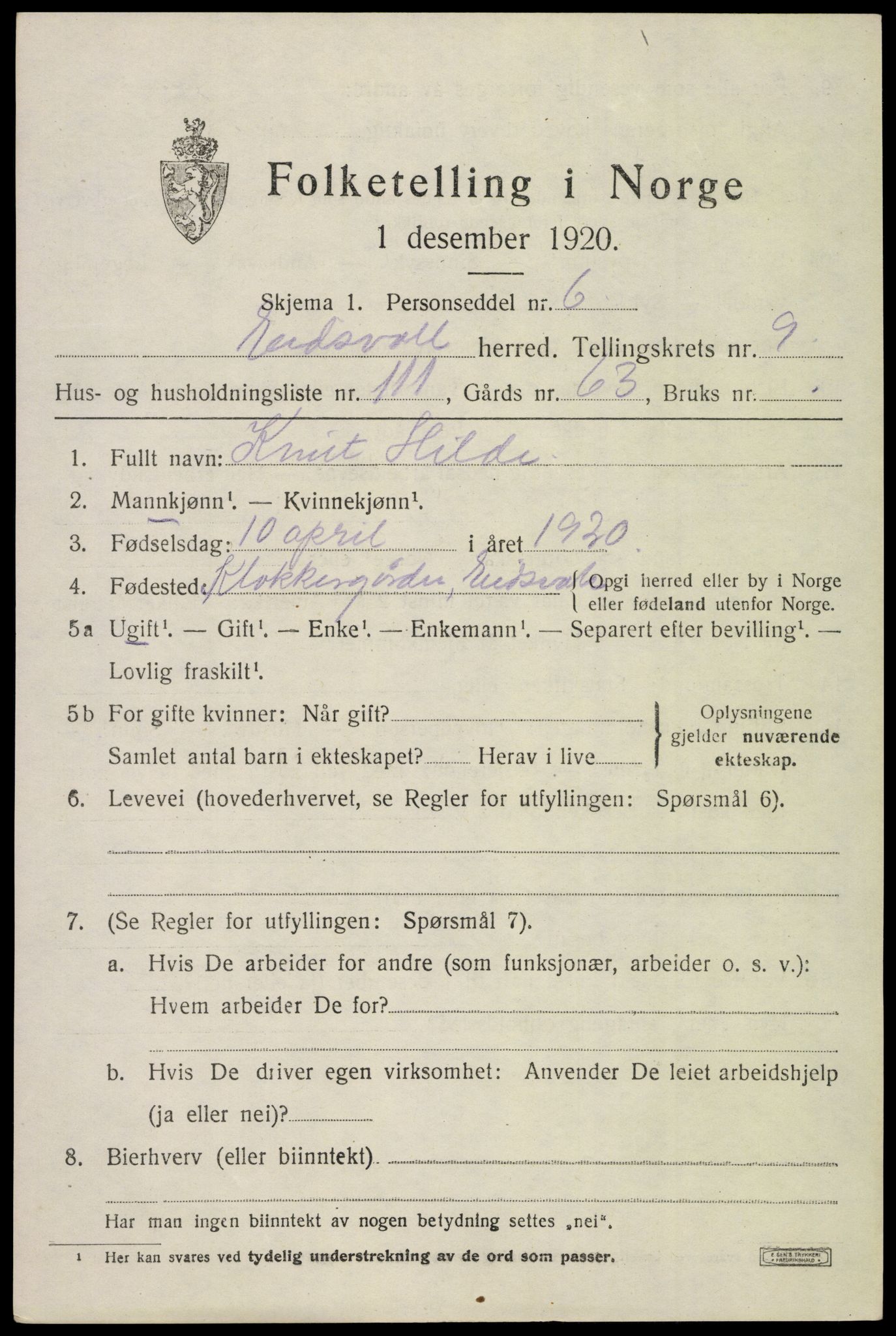 SAO, Folketelling 1920 for 0237 Eidsvoll herred, 1920, s. 15821