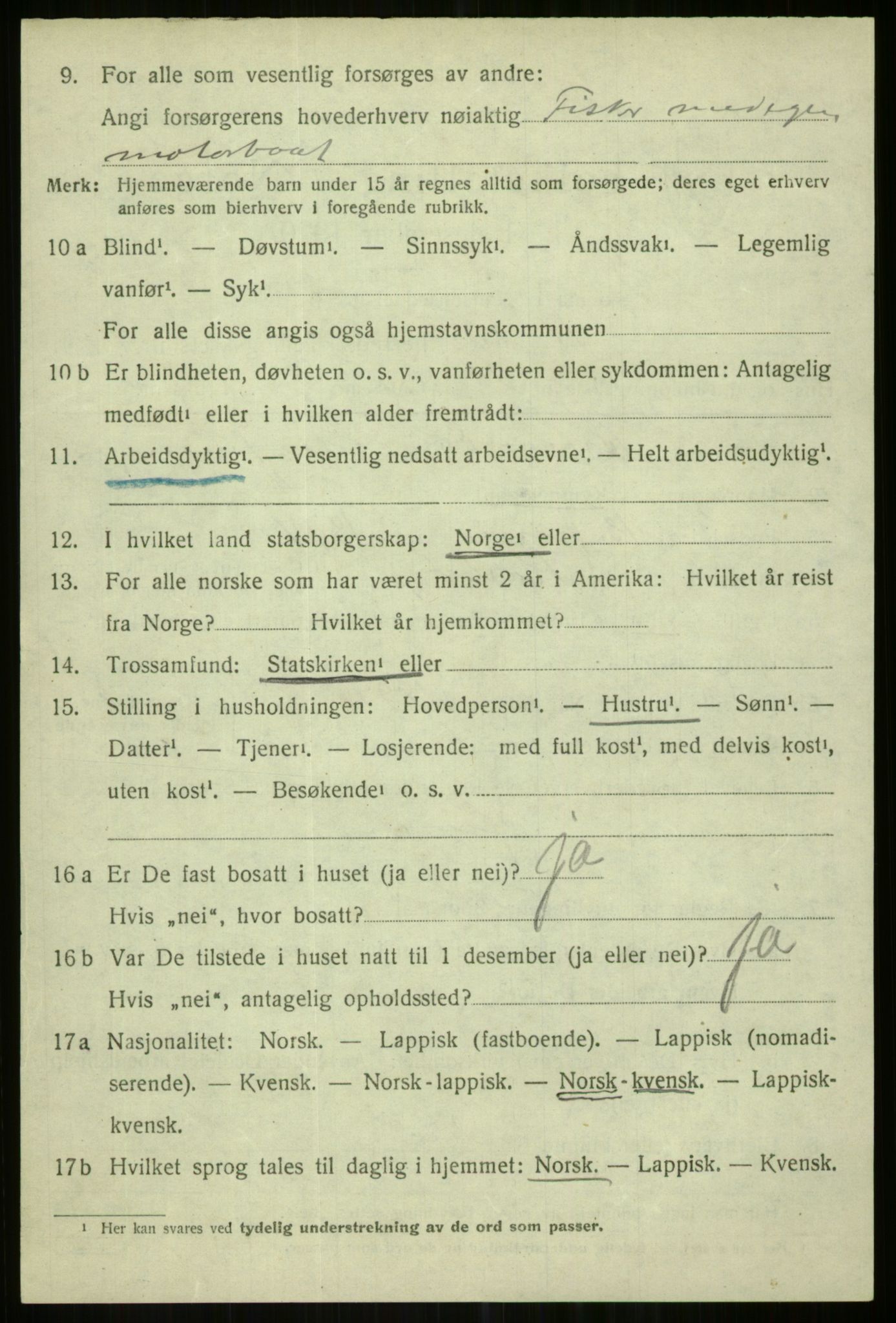 SATØ, Folketelling 1920 for 1936 Karlsøy herred, 1920, s. 3331